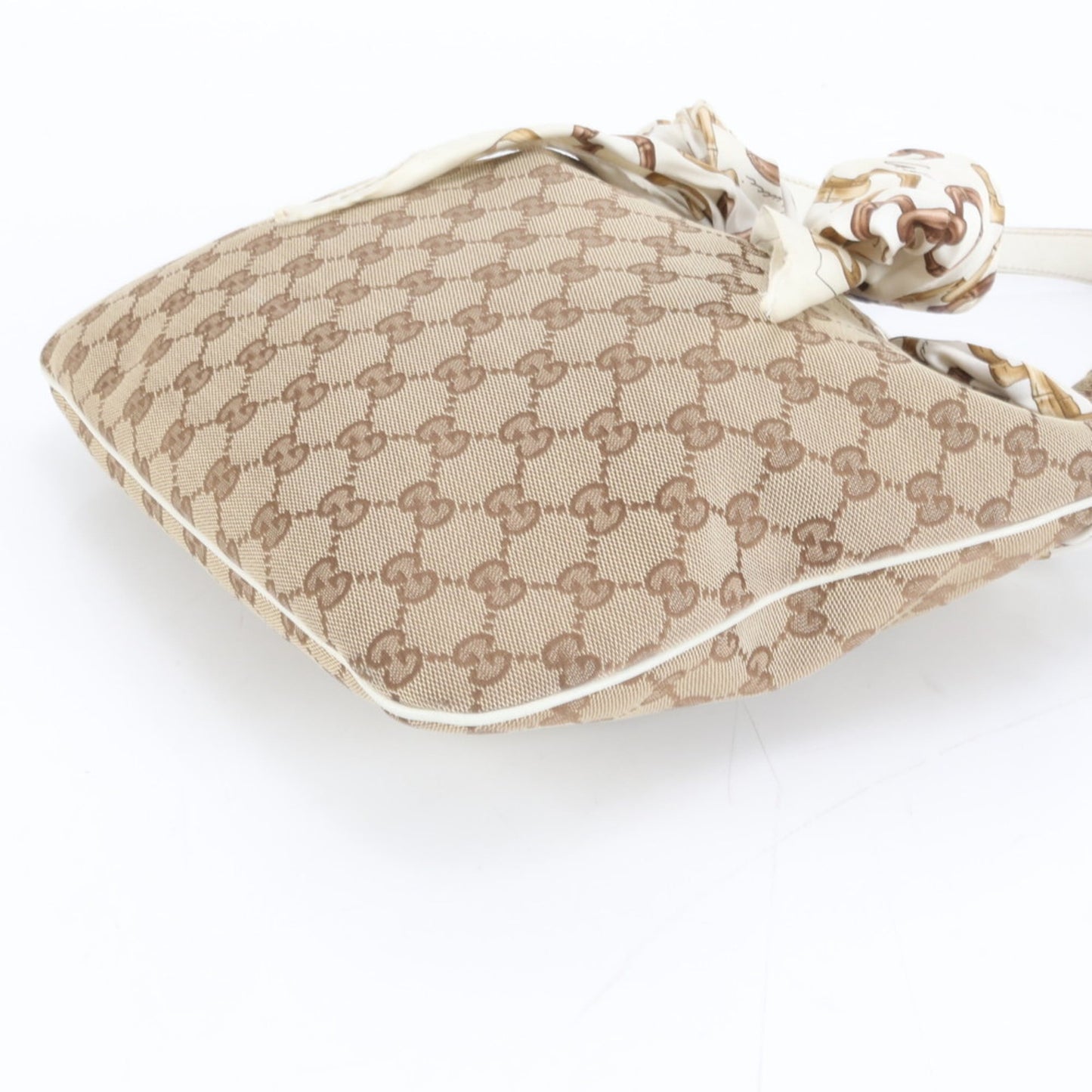 Gucci Brown Leather Canvas Shoulder Bag ( )