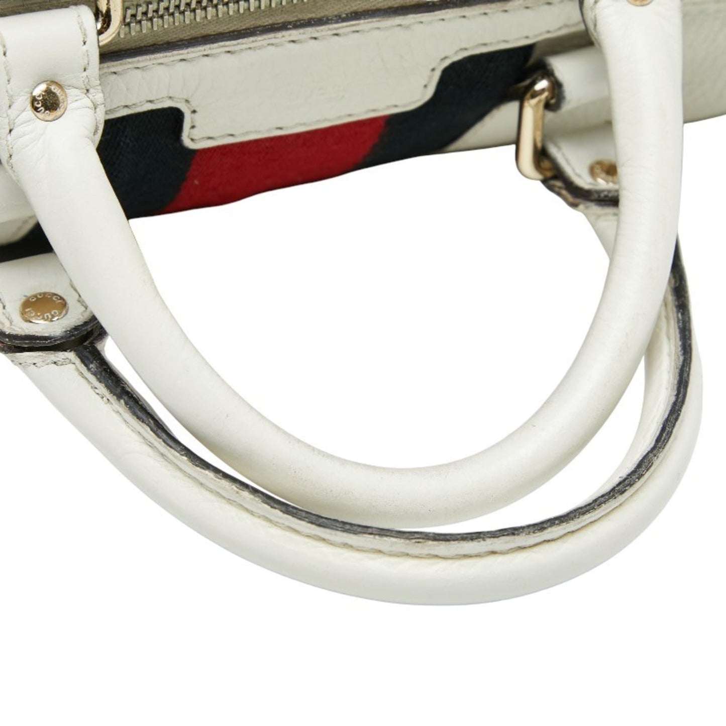 Gucci Beige Red Color Canvas Leather Boston Bag Shoulder Bag ( )