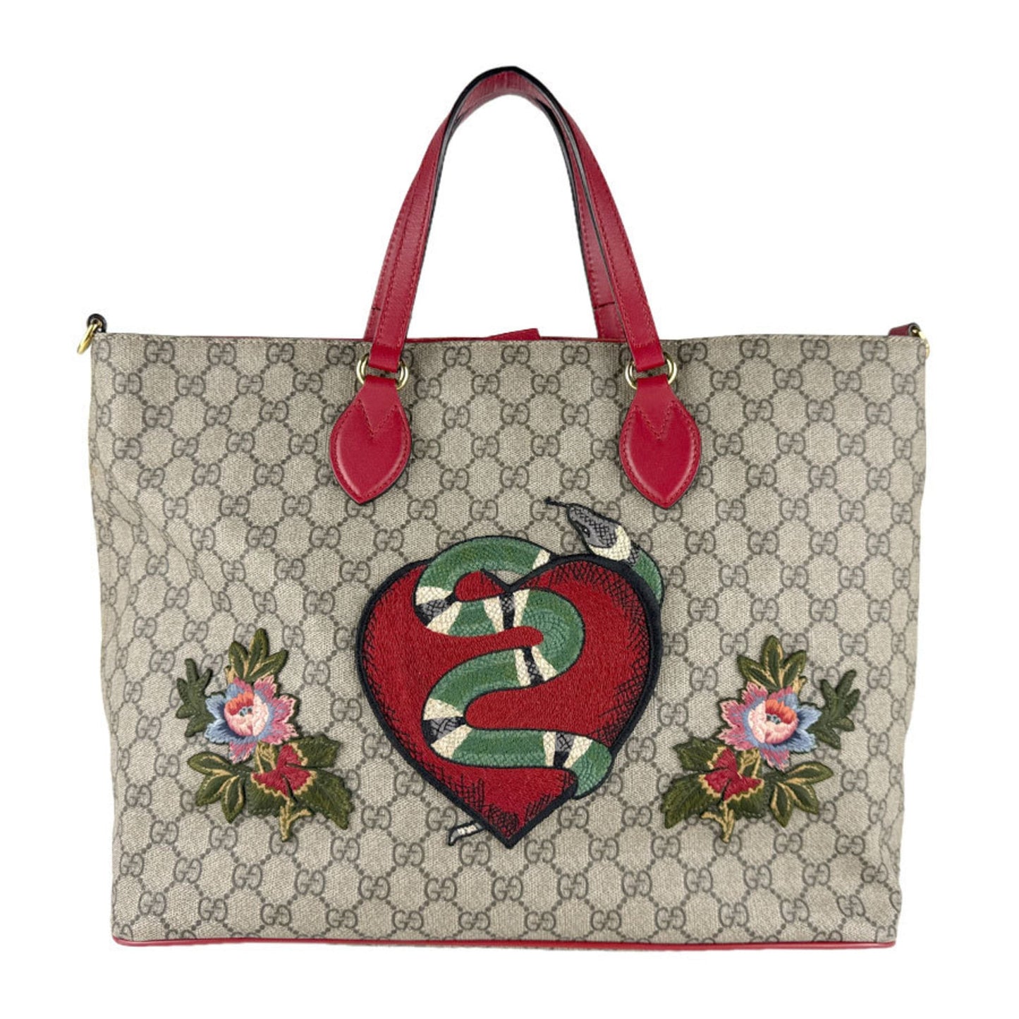 Gucci Brown Red Color Gg Supreme Handbag Shoulder Bag ( )