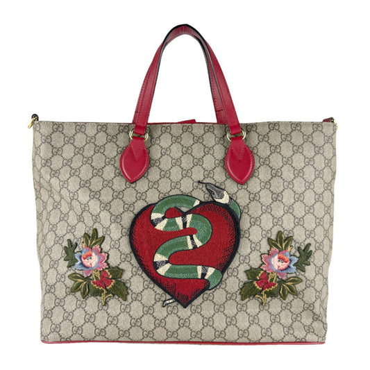 Gucci Brown Red Color Gg Supreme Handbag Shoulder Bag ( )