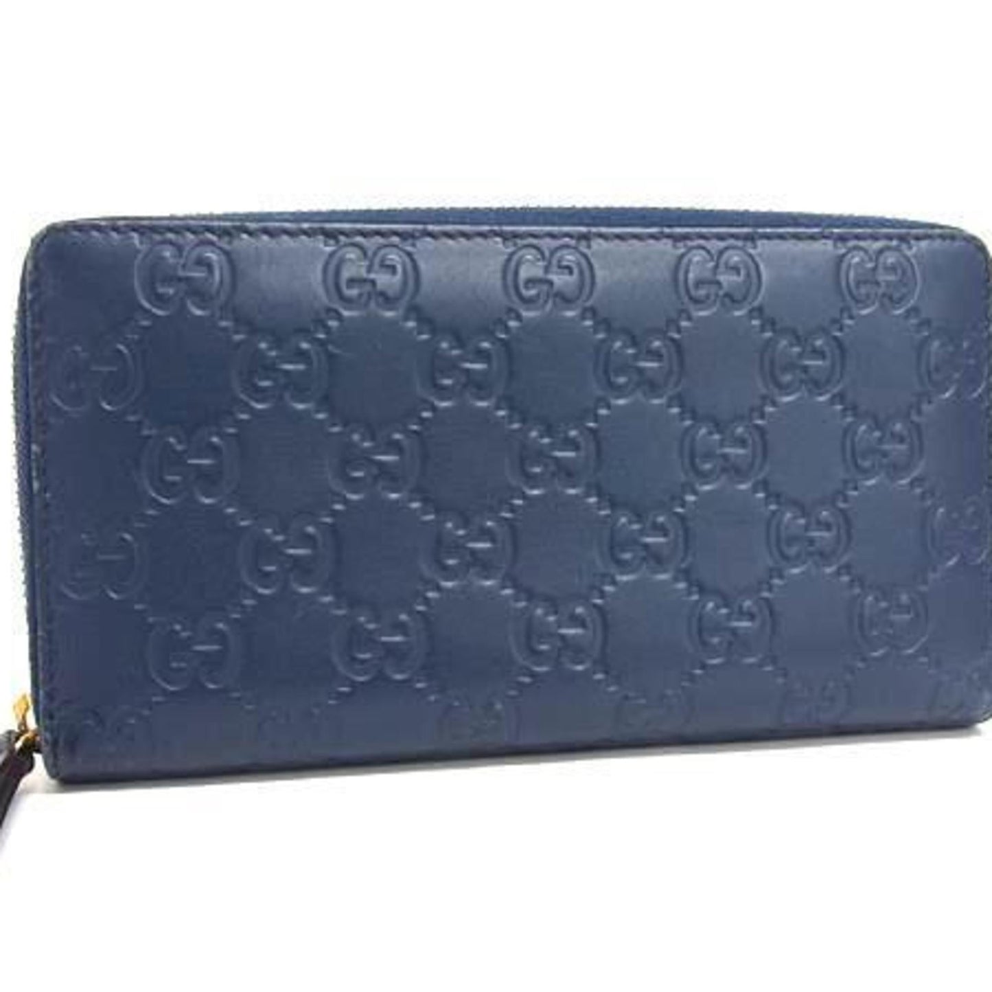 Gucci Navy Leather Long Wallet (Bi-Fold) ( )