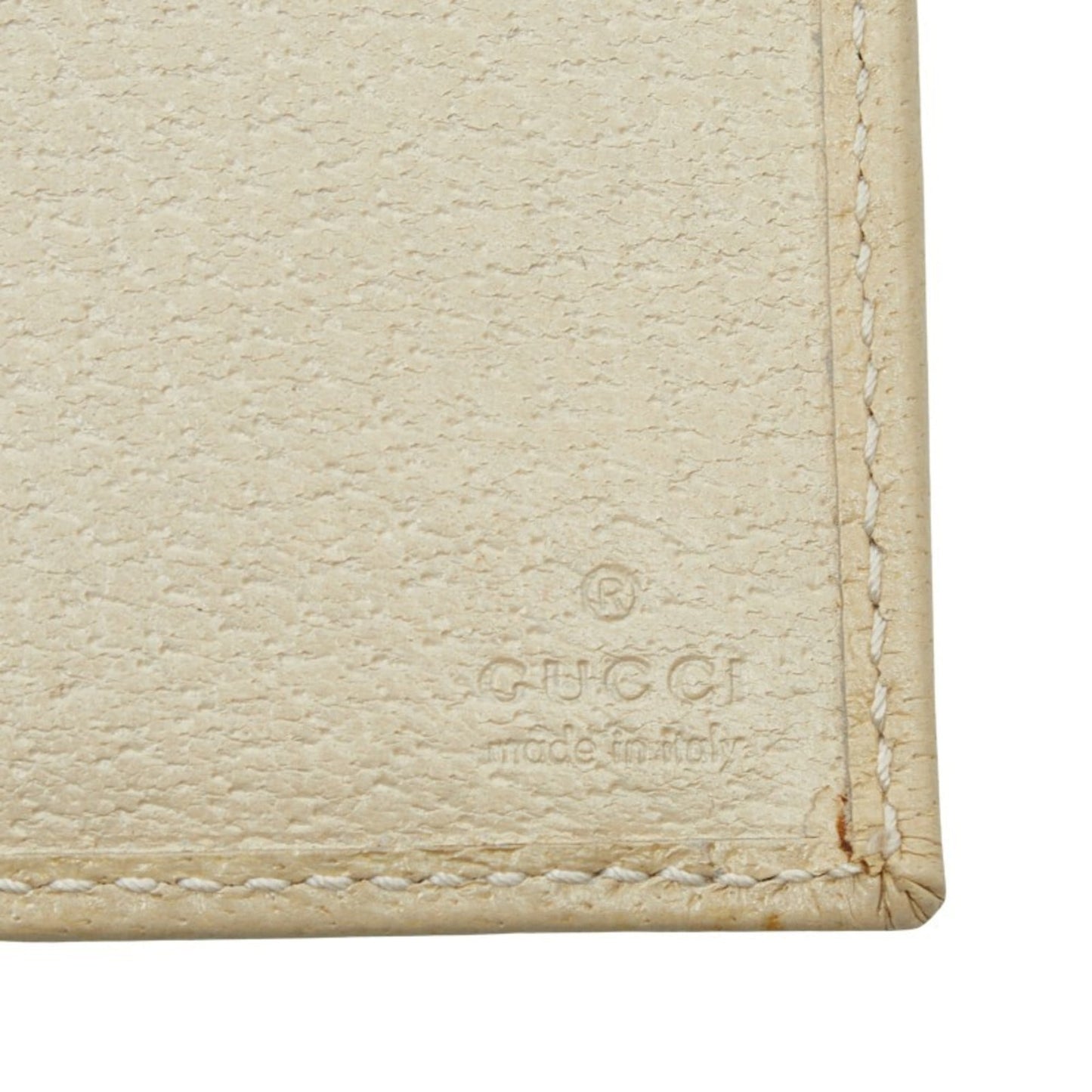 Gucci Beige Ivory Canvas Leather Long Wallet (Bi-Fold) ( )