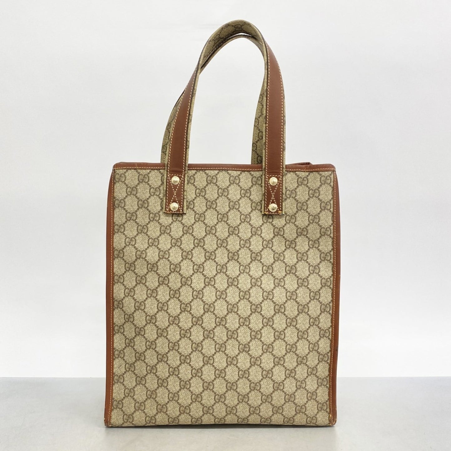 Gucci Beige Brown Pvc Tote Bag ( )