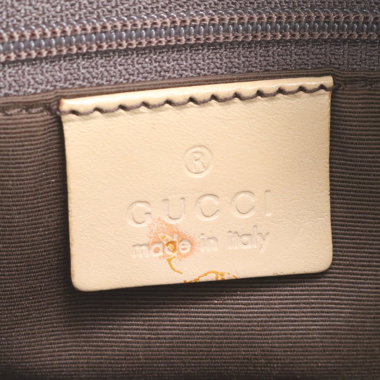 Gucci Beige Leather Canvas Shoulder Bag ( )