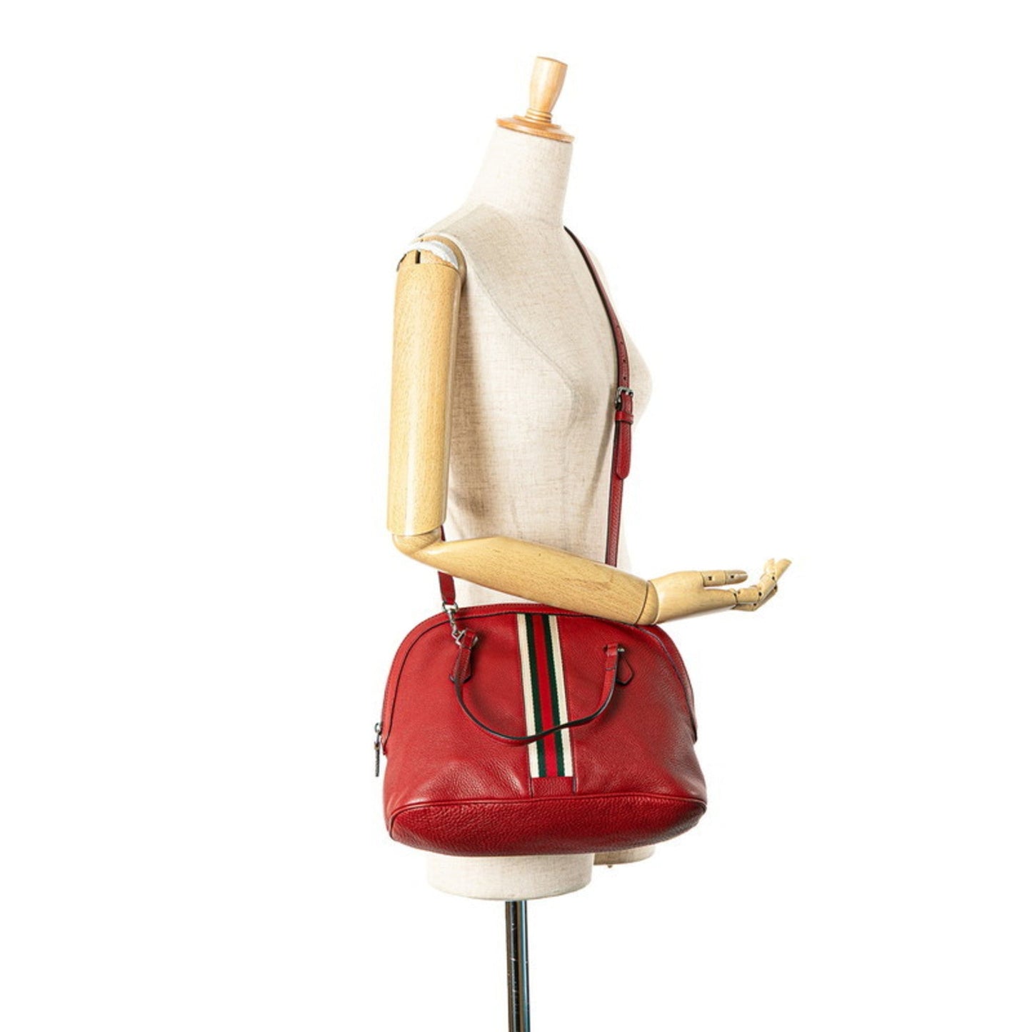 Gucci Red Color Leather Handbag Shoulder Bag ( )