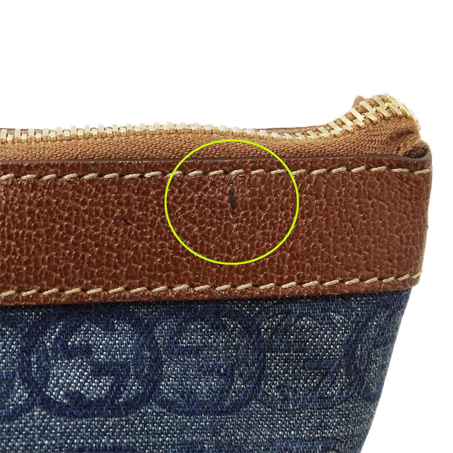 Gucci Blue Brown Denim Tote Bag ( )
