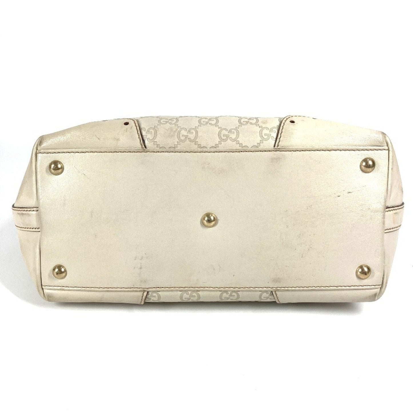 Gucci Off-White Leather Shoulder Bag Tote Bag ( )