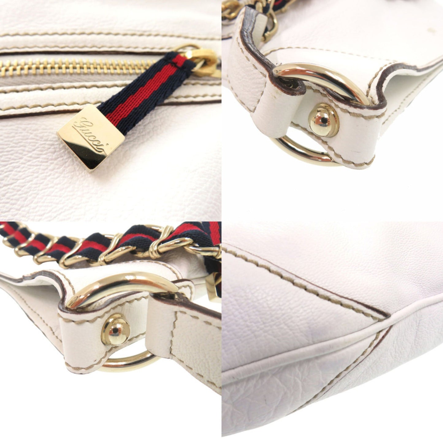Gucci White Leather Shoulder Bag ( )