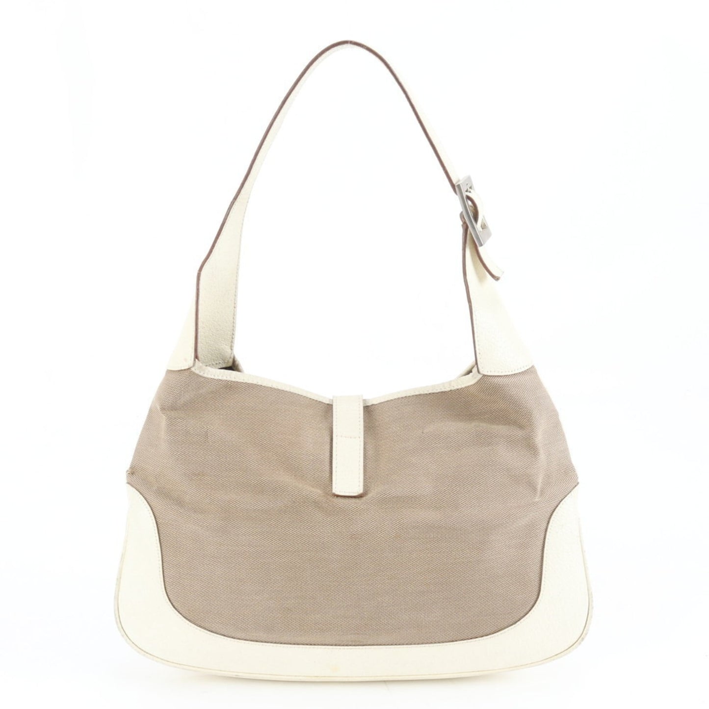 Gucci Beige Leather Canvas Shoulder Bag ( )