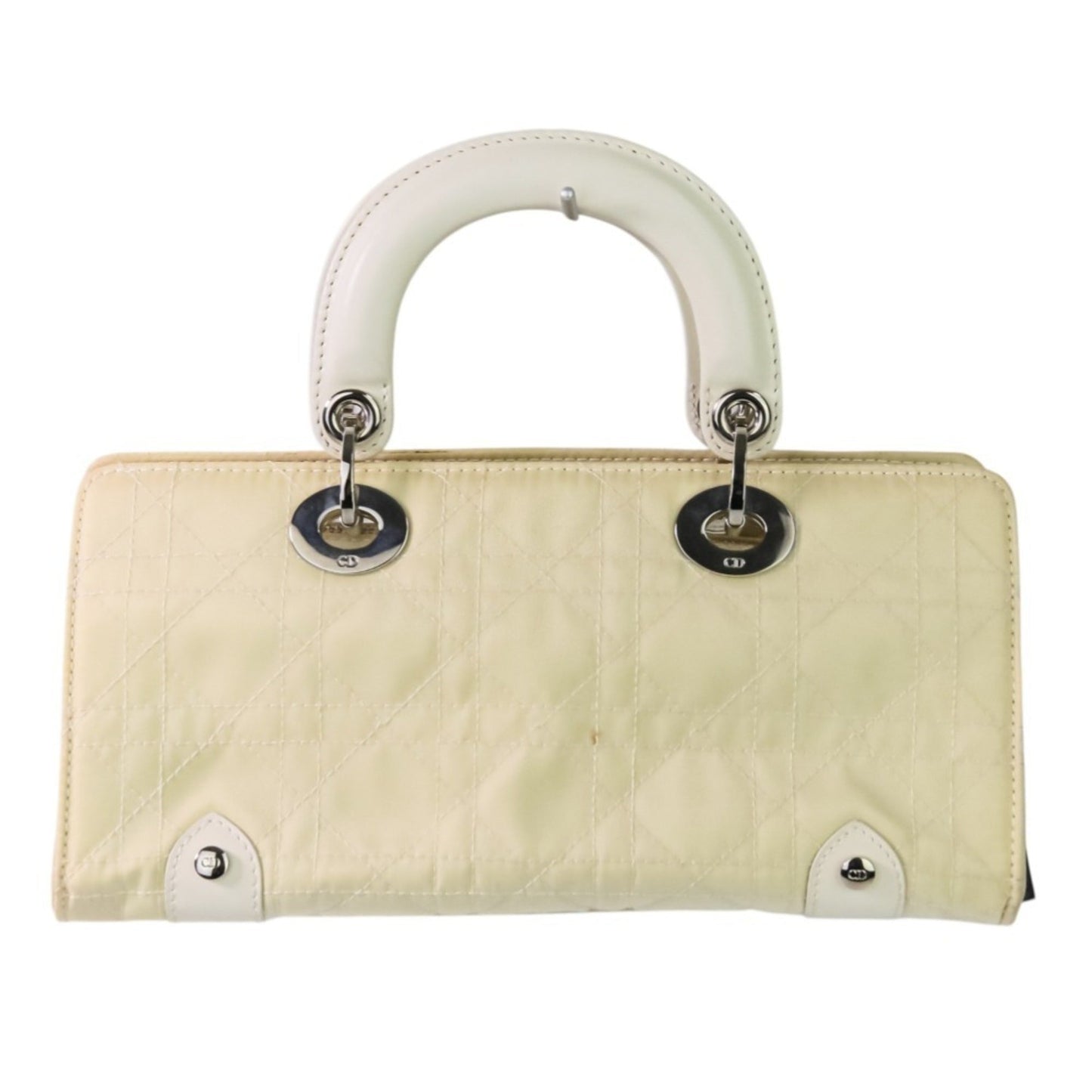 Christian Dior Off-White Nylon Leather Handbag ()