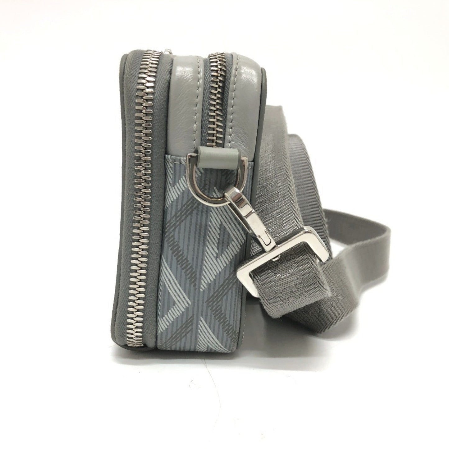 Christian Dior Gray Coated Canvas Leather Pochette Shoulder Bag ()