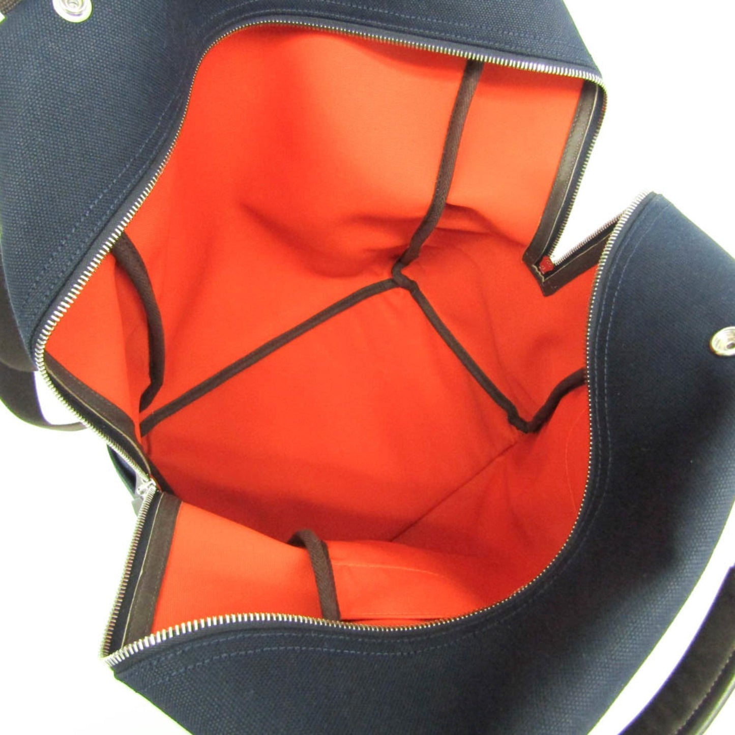Hermes Navy Toile Chevron Leather Backpack ( )