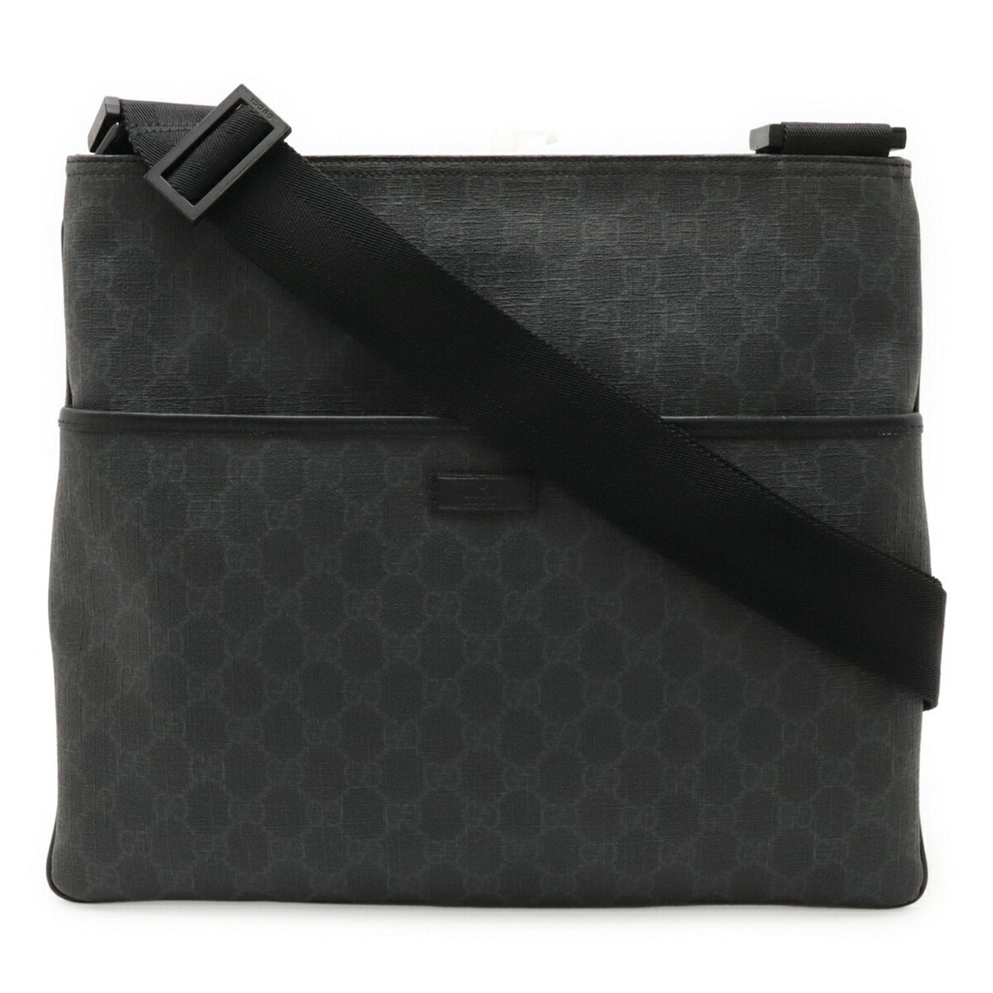 Gucci Black Gray Gg Supreme Leather Shoulder Bag ( )