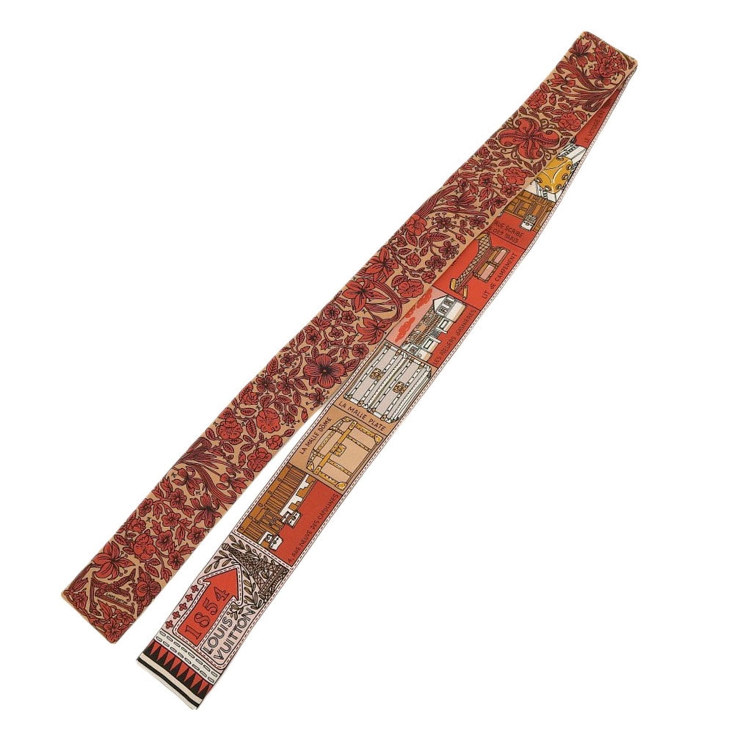 LOUIS VUITTON Bandeau BB Scarf Judelouis M70856 Silk Brown/Red RT0138 Women's