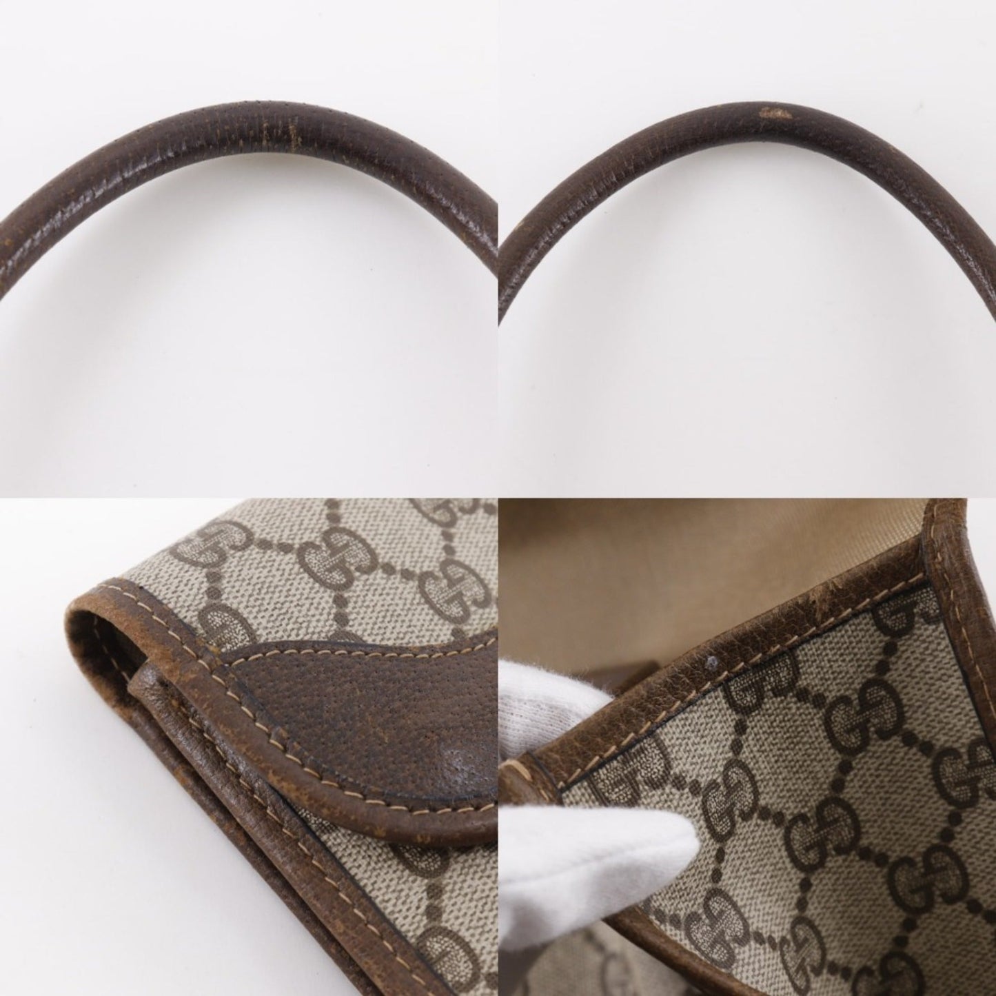 Gucci Sherry Line Brown Pvc Handbag ( )