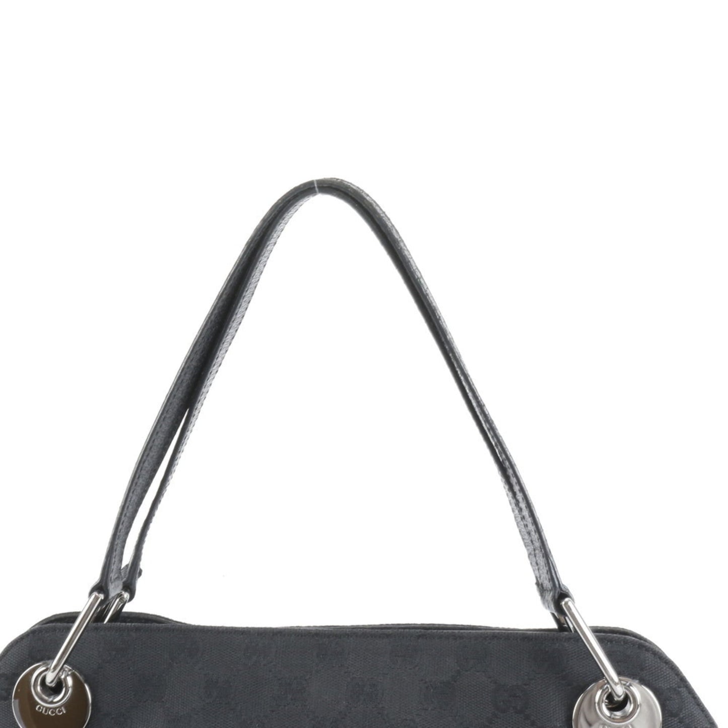 Gucci Black Leather Canvas Tote Bag ( )