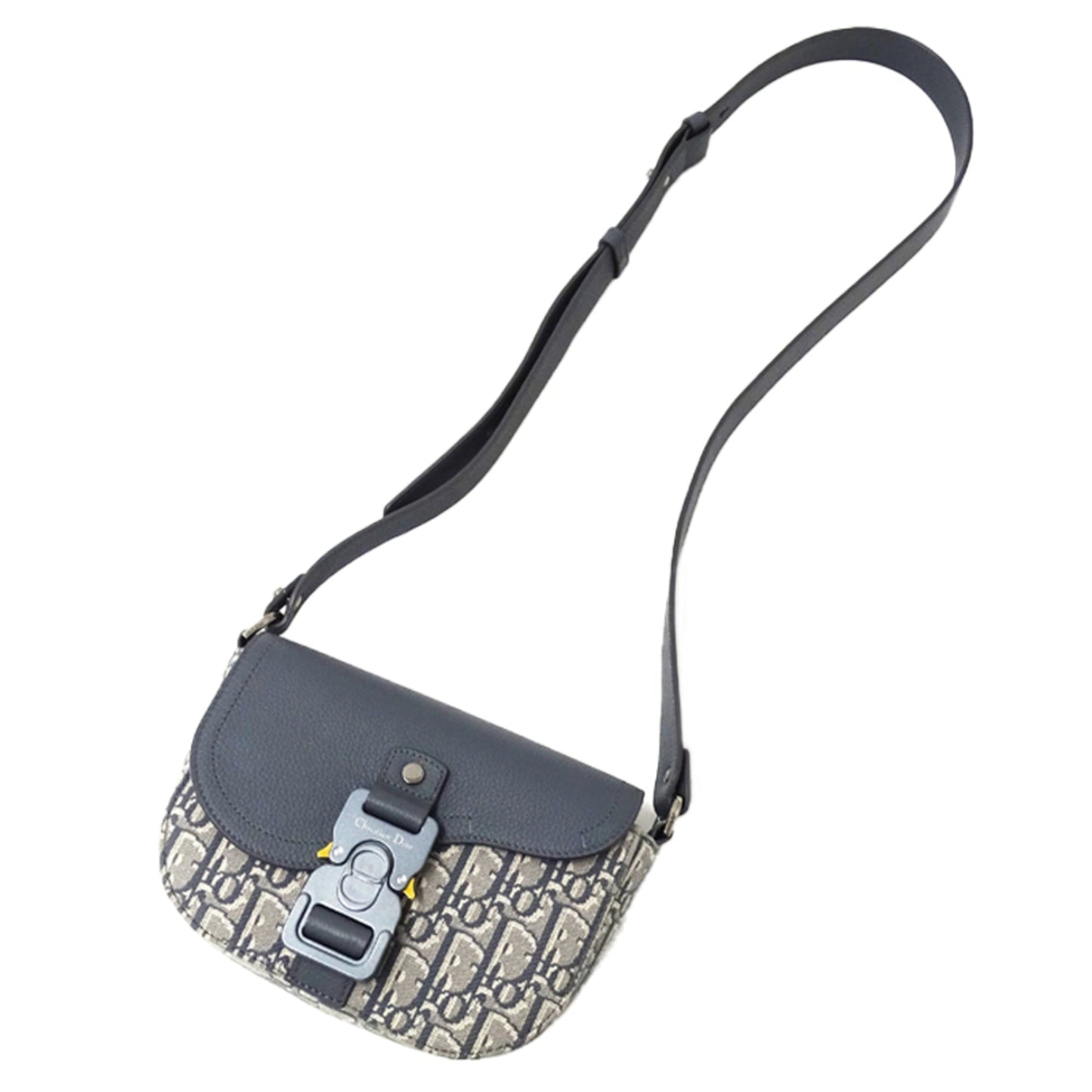 Christian Dior Gray Jacquard Leather Shoulder Bag ()