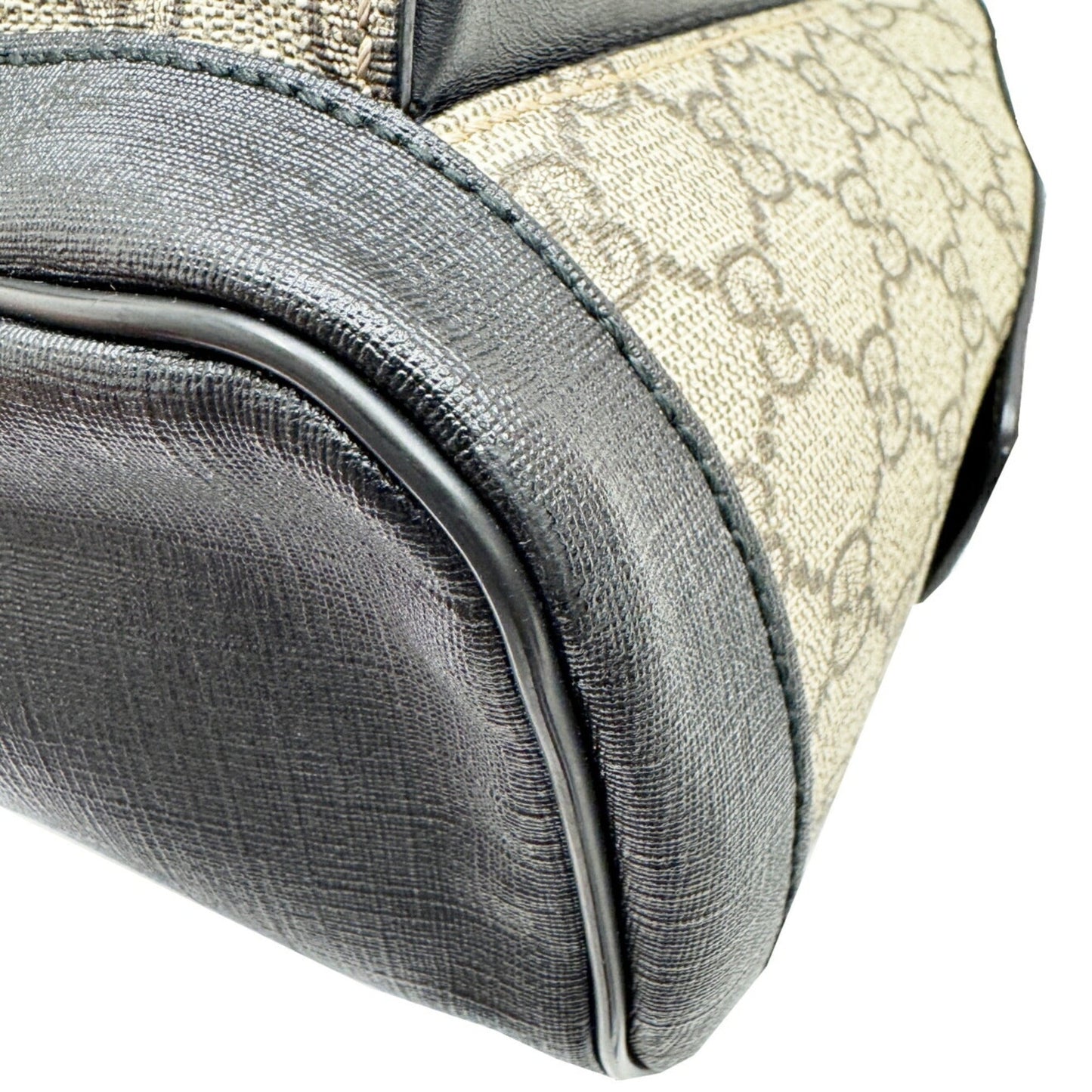 Gucci Beige Black Gg Supreme Leather Backpack ( )