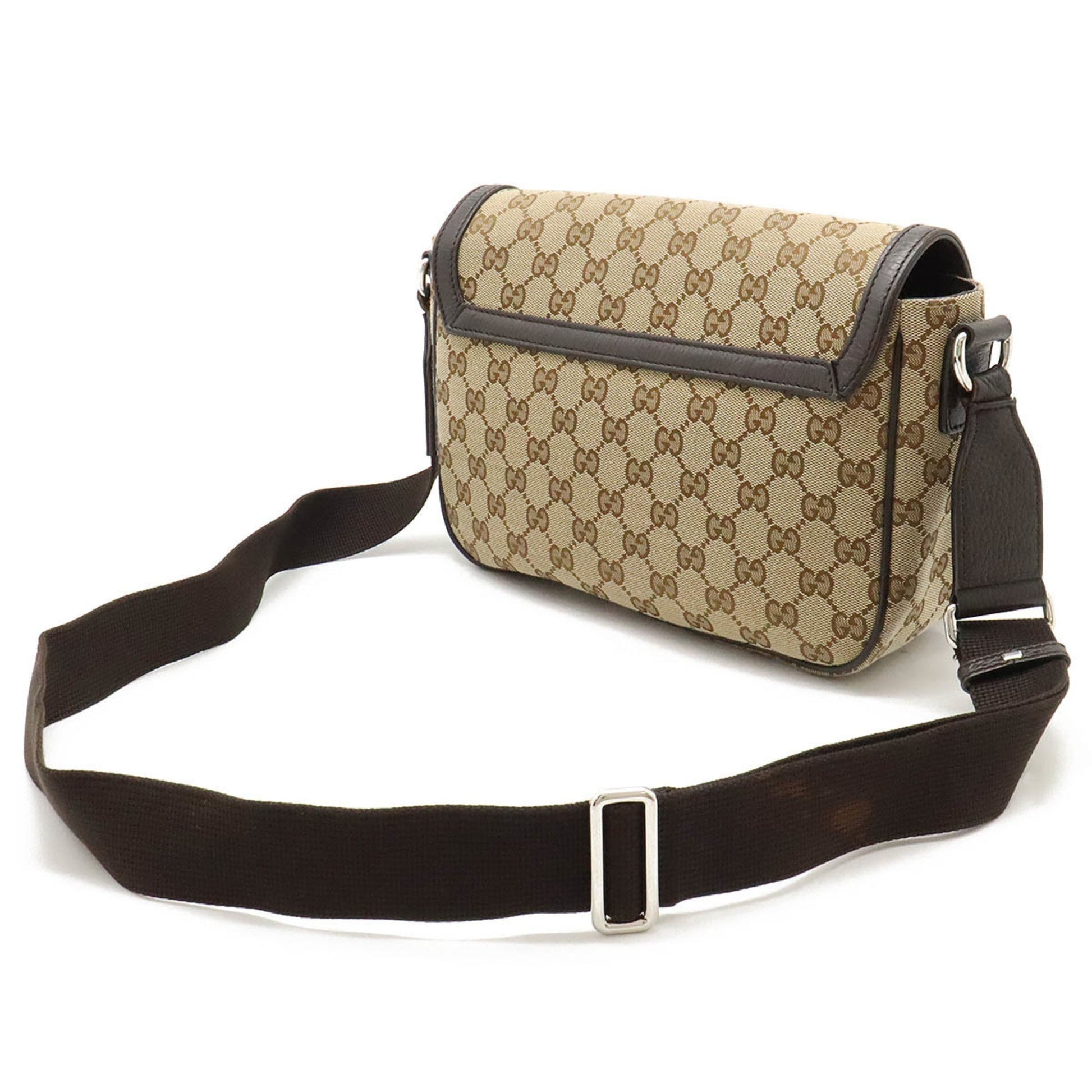 Gucci Leather Canvas Shoulder Bag