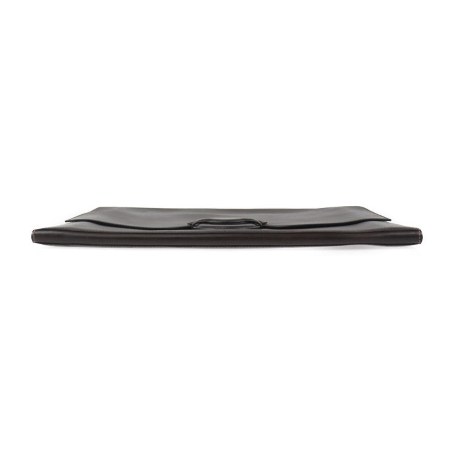 Hermes Dark Brown Box Calf Leather Clutch Bag Handbag ( )