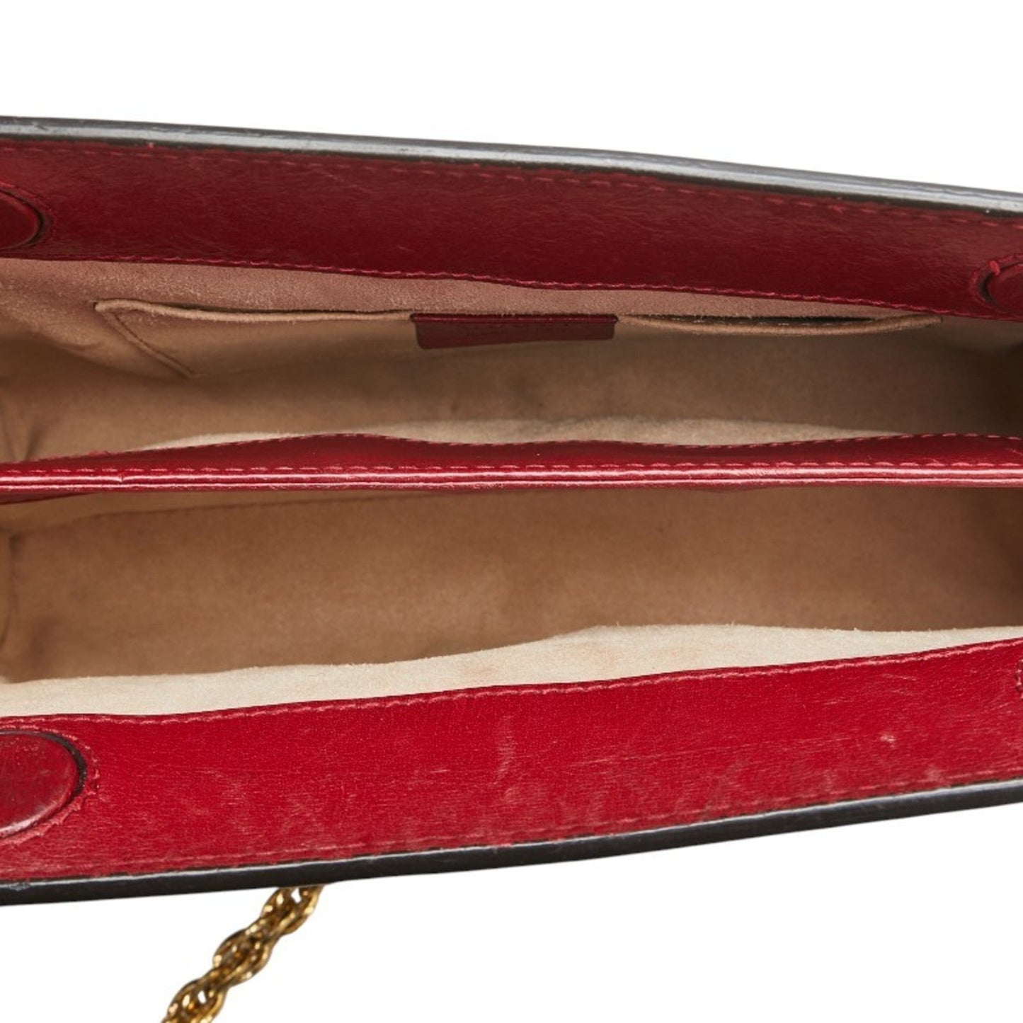 Gucci Navy Red Color Leather Suede Shoulder Bag ( )