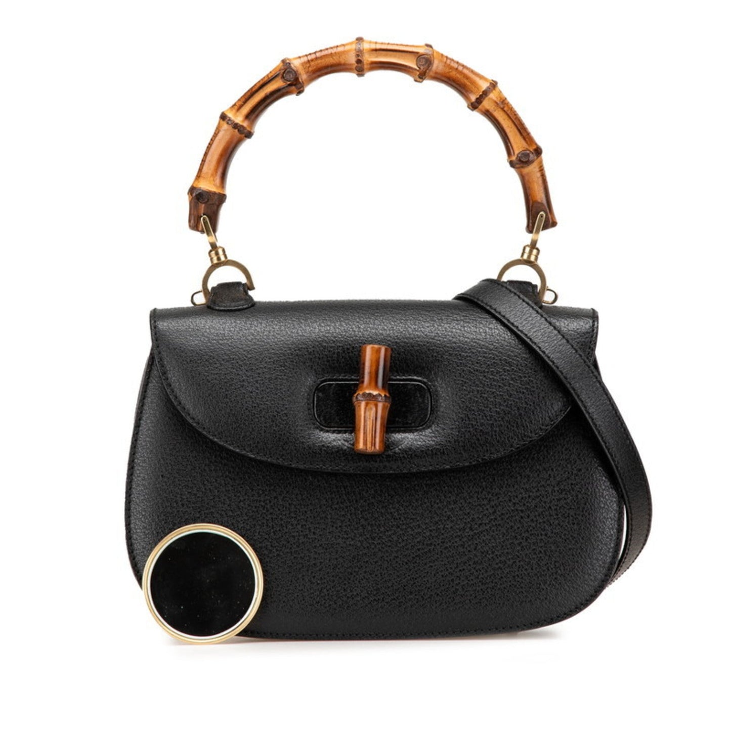 Gucci Black Leather Handbag Shoulder Bag ( )
