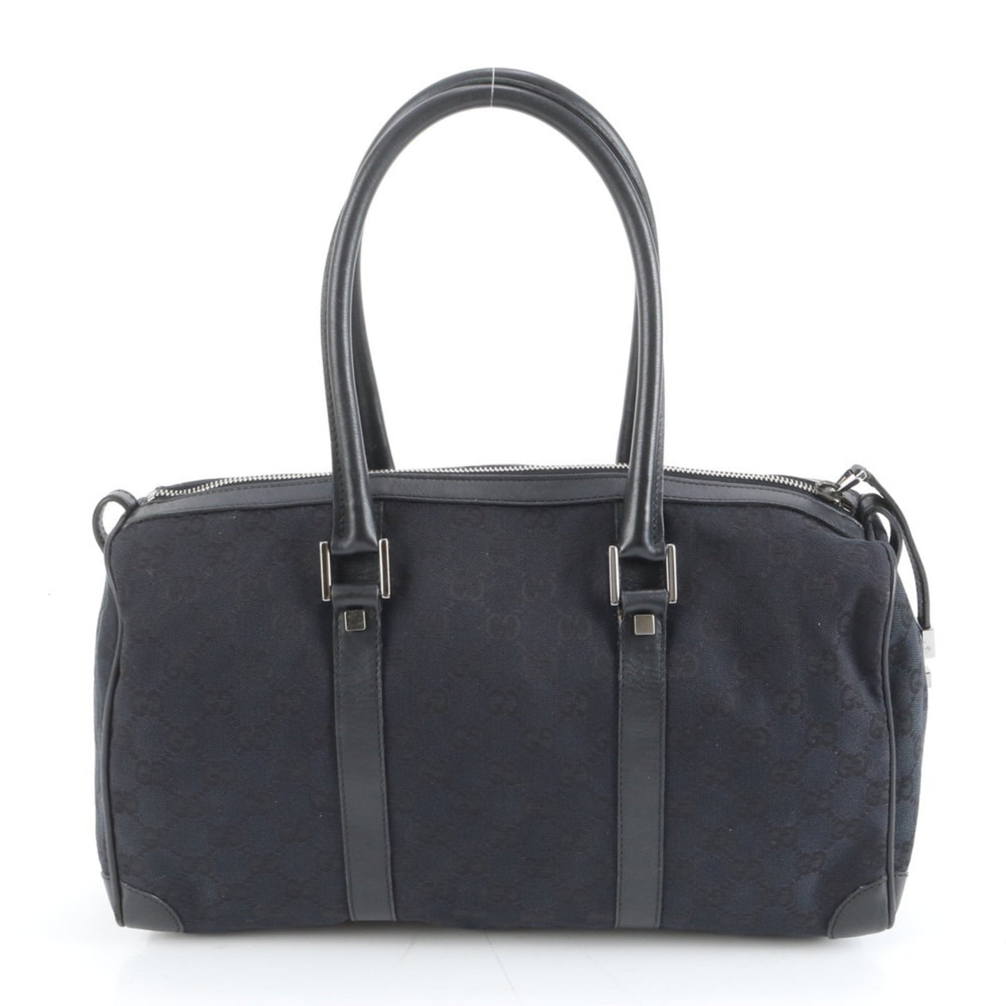 Gucci Black Leather Canvas Tote Bag ( )