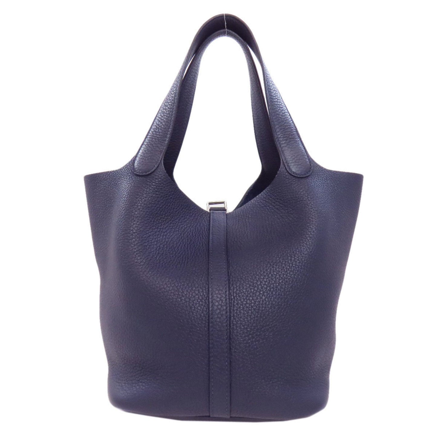Hermes Navy Taurillon Clemence Leather Handbag ( )