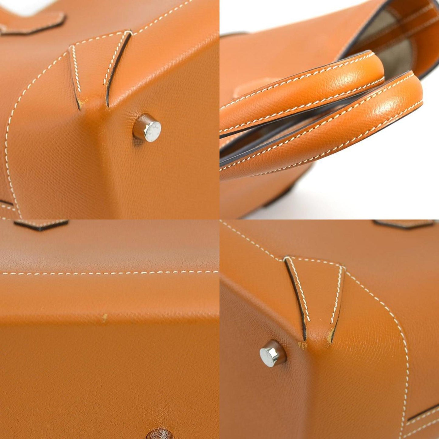 Hermes Toffee Epsom Leather Evercalf Leather Handbag Tote Bag ( )