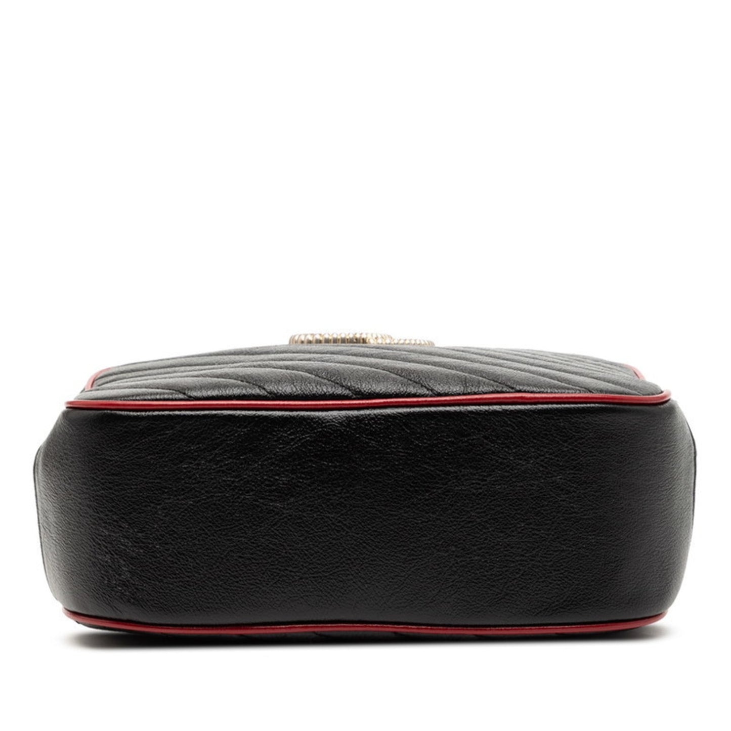 Gucci Black Red Color Leather Handbag Shoulder Bag ( )
