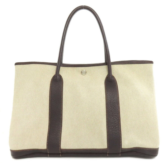 Hermes Garden Marron Toile H Negonda Leather Tote Bag ( )