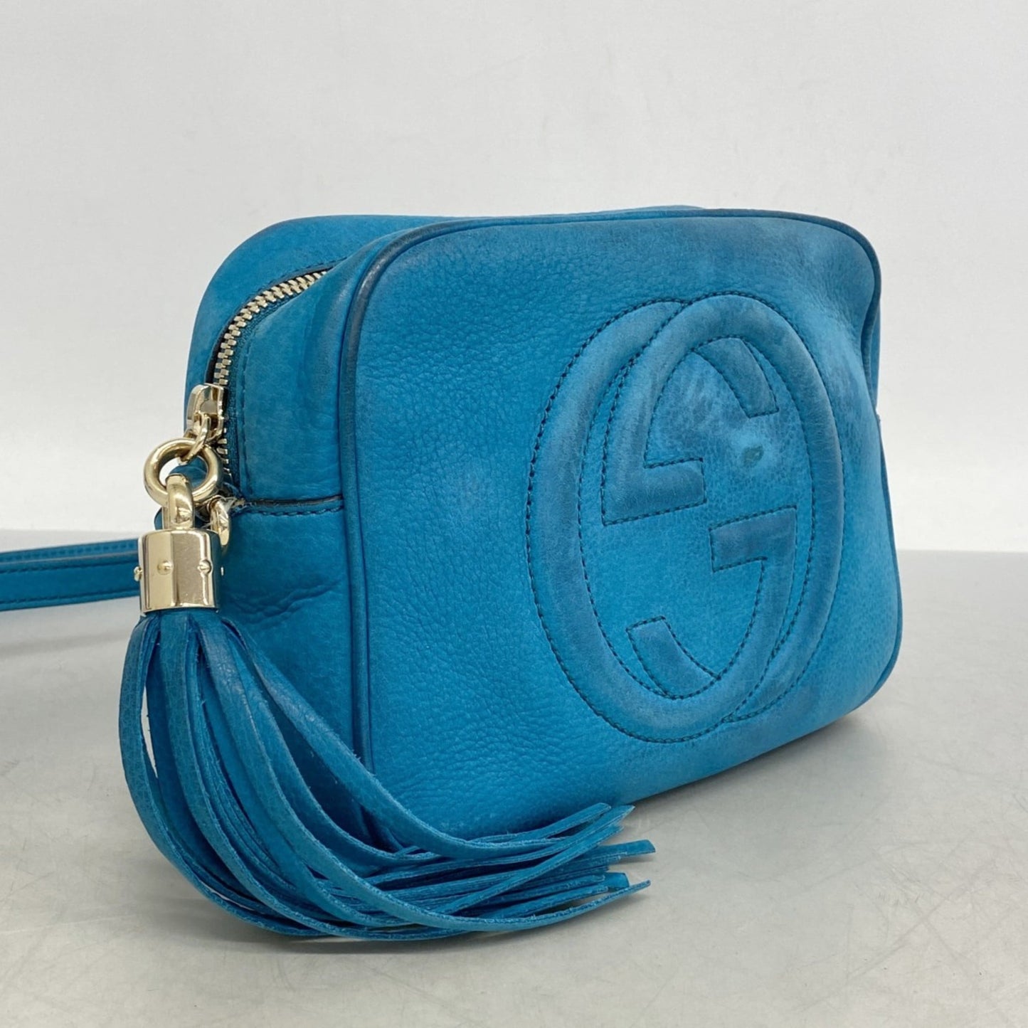 Gucci Blue Leather Shoulder Bag ( )
