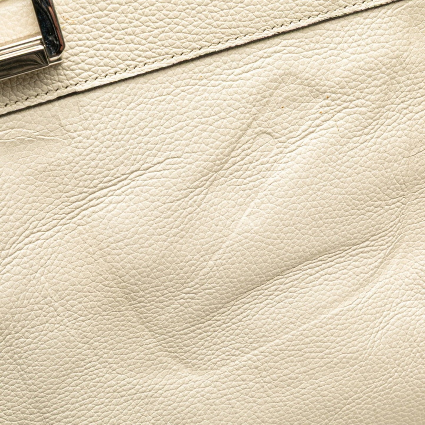 Gucci Gold Silver White Leather Handbag Shoulder Bag ( )