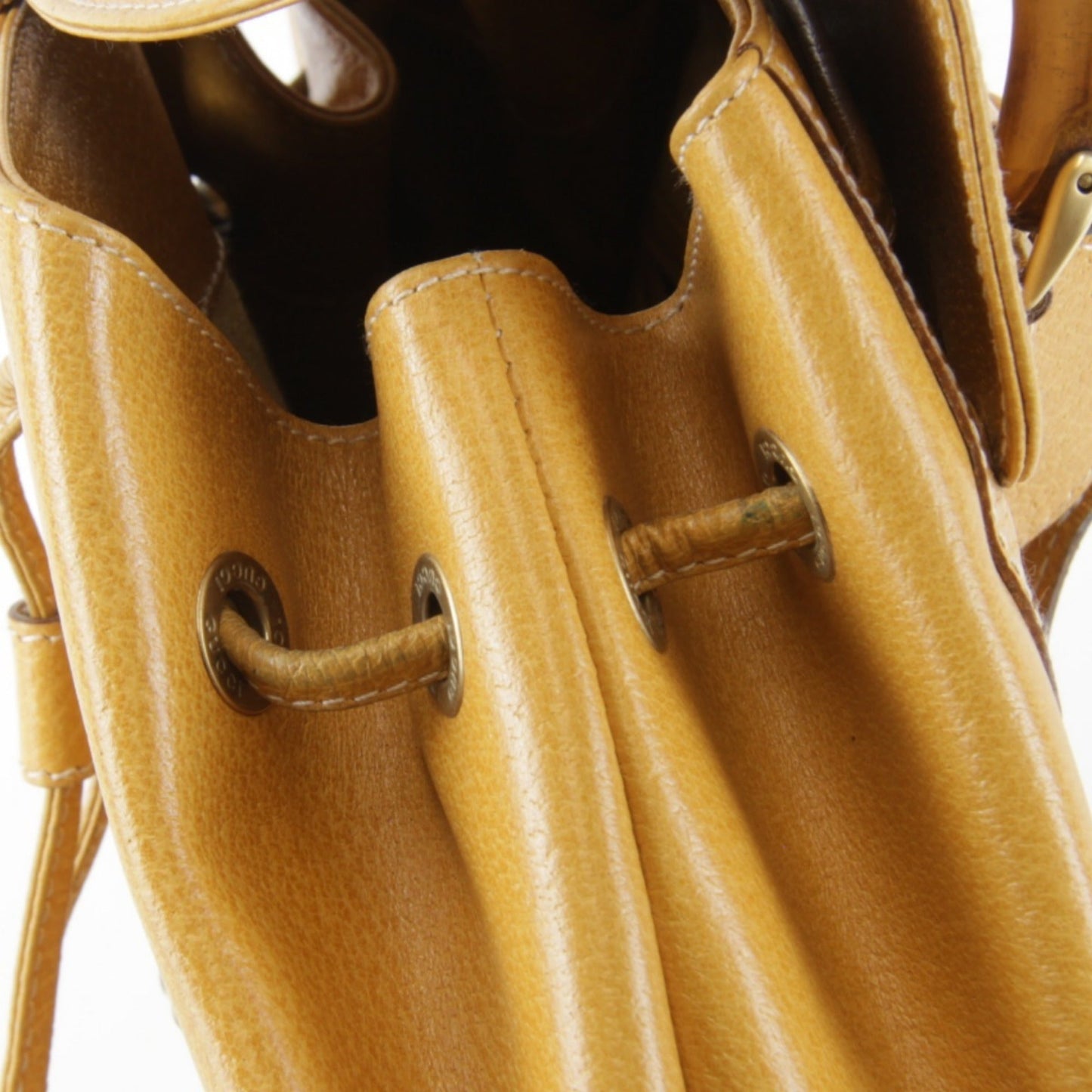 Gucci Black Leather Bamboo Backpack ( )