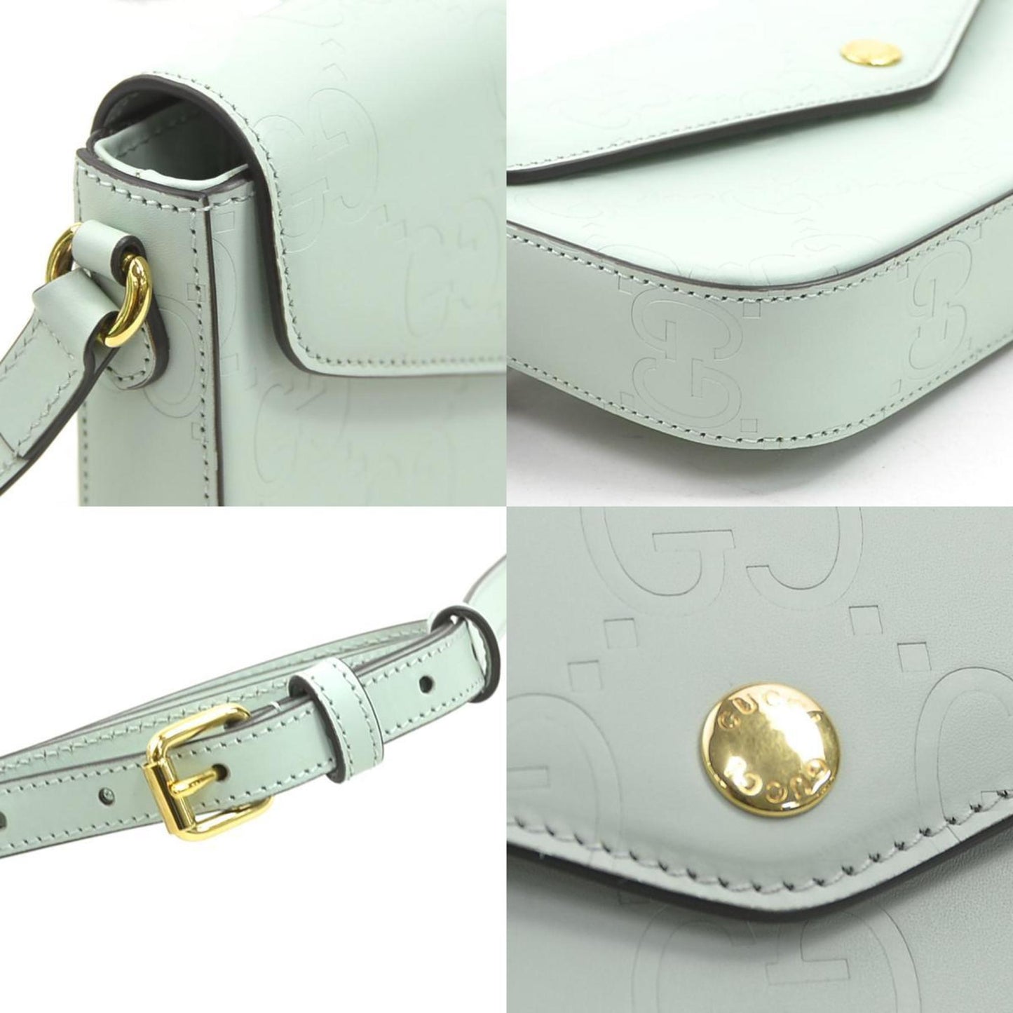 Gucci Pale Green Leather Shoulder Bag ( )