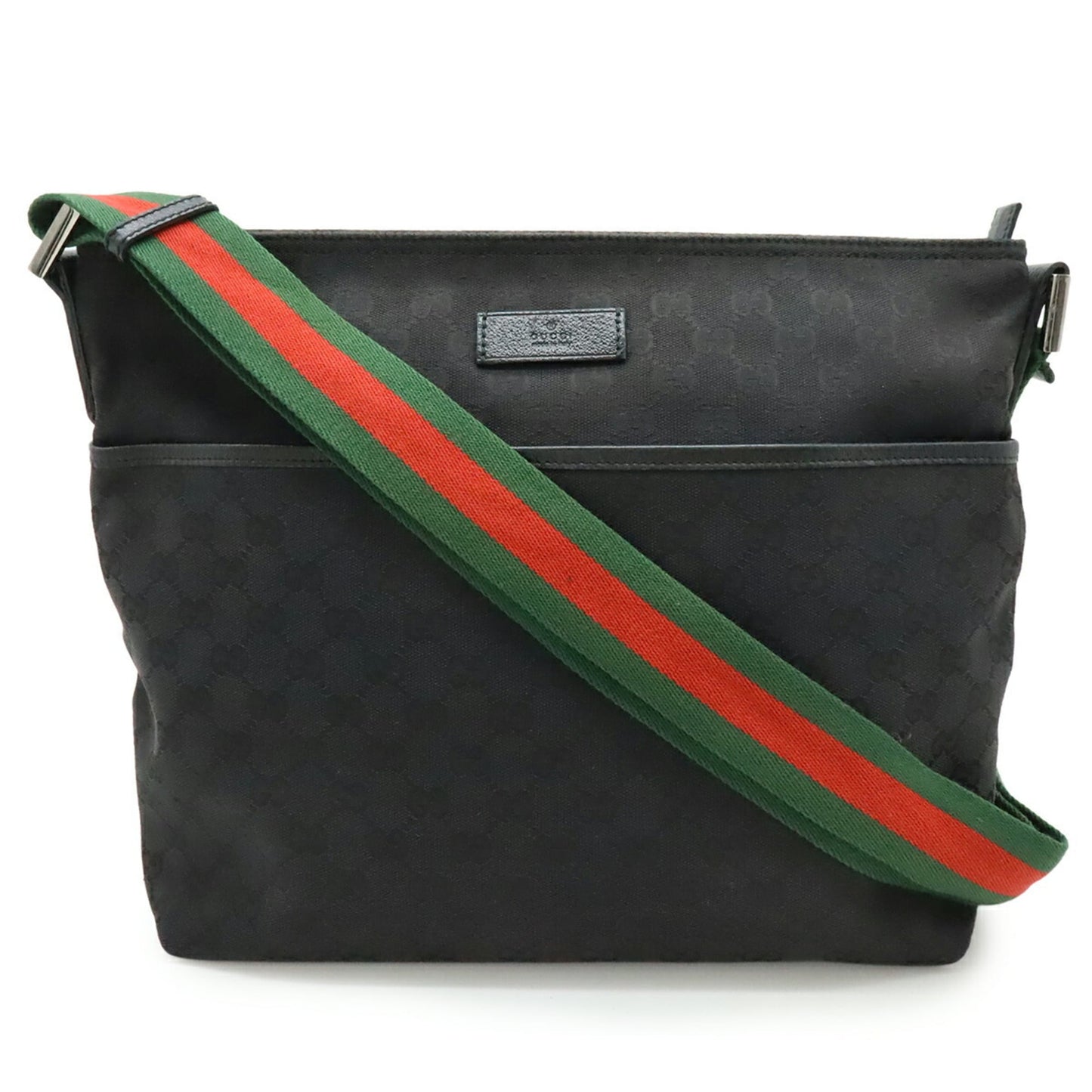 Gucci Black Green Red Color Gg Canvas Shoulder Bag ( )