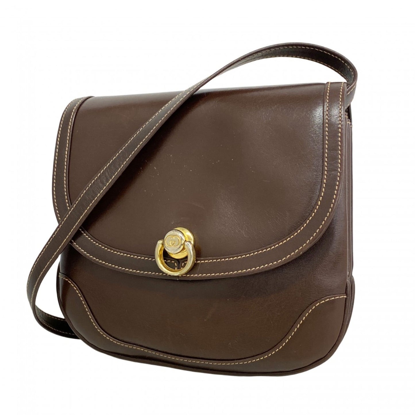 Gucci Brown Leather Shoulder Bag ( )