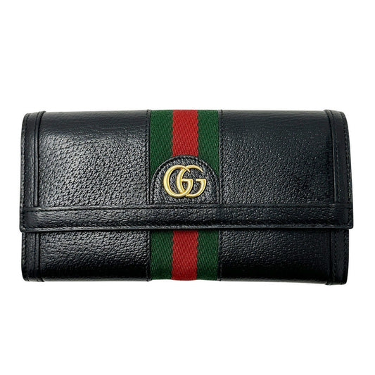 Gucci Black Leather Long Wallet (Bi-Fold) ( )