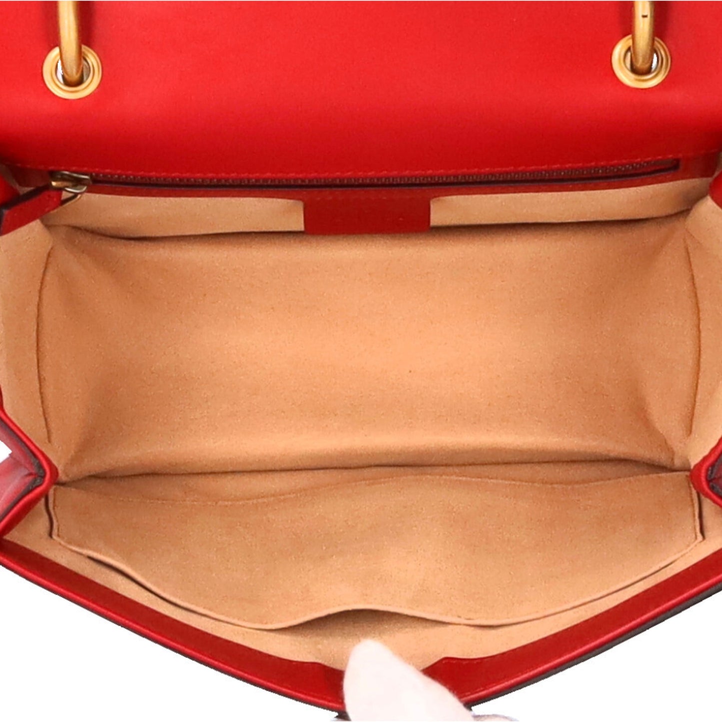 Gucci Navy Red Color White Leather Shoulder Bag ( )