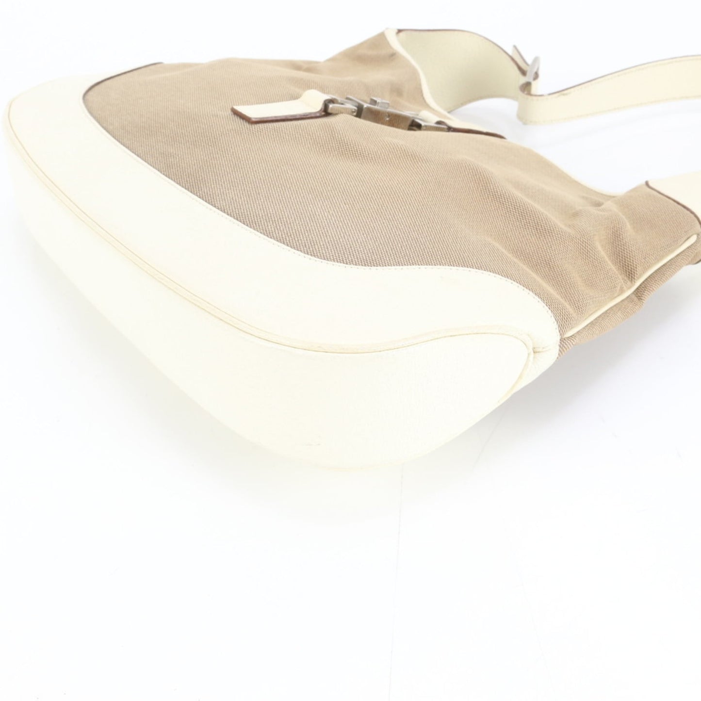 Gucci Beige Leather Canvas Shoulder Bag ( )