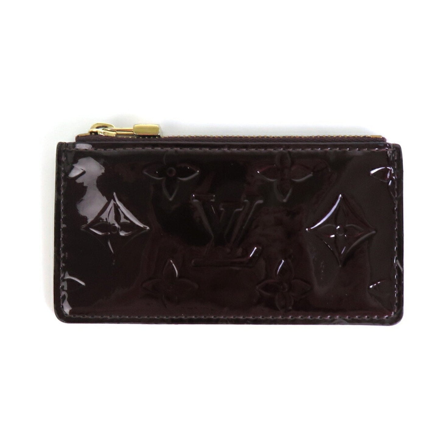LOUIS VUITTON coin case key monogram verni pochette cre patent leather amaranto gold unisex Clutch