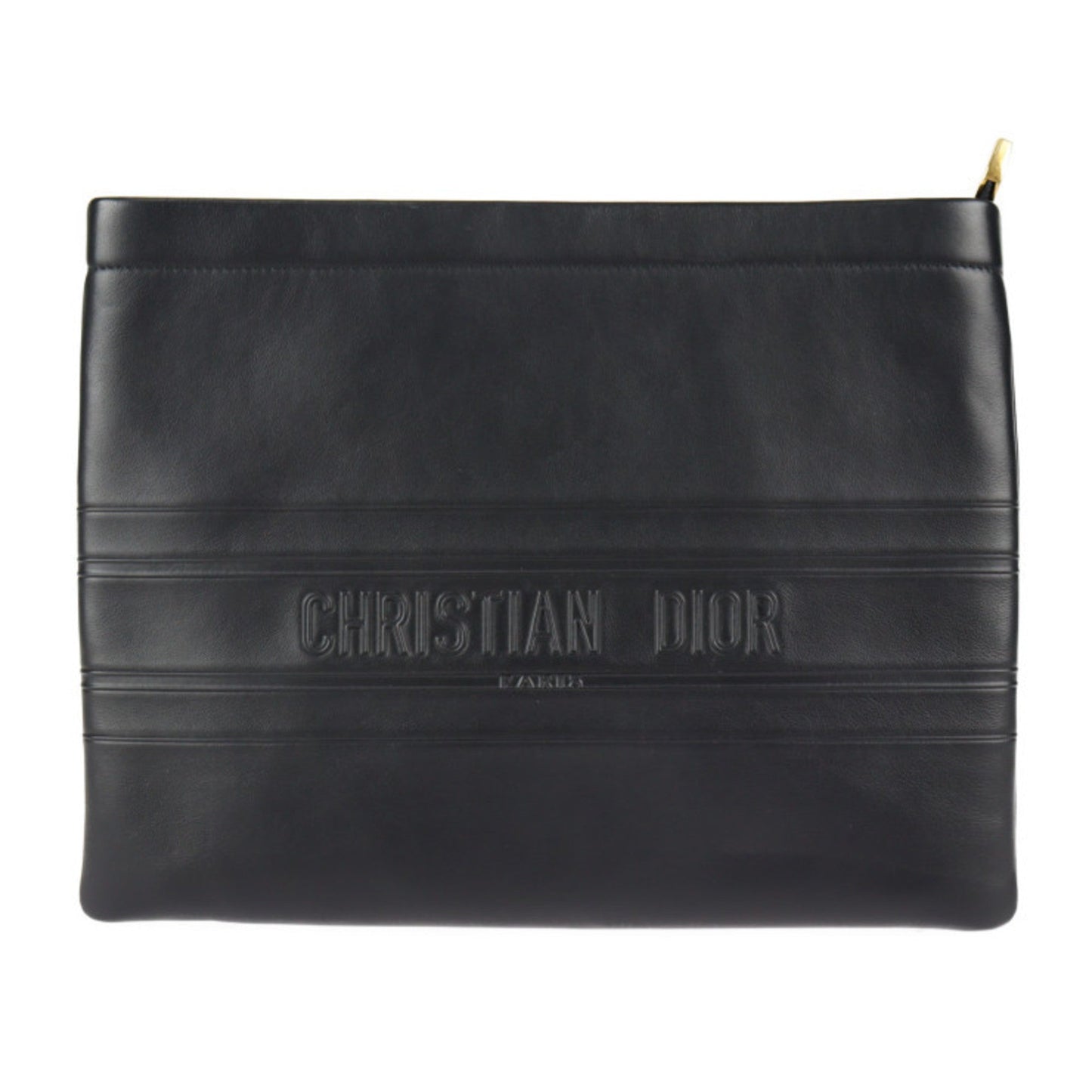 Christian Dior Black Leather Clutch Bag Handbag ()