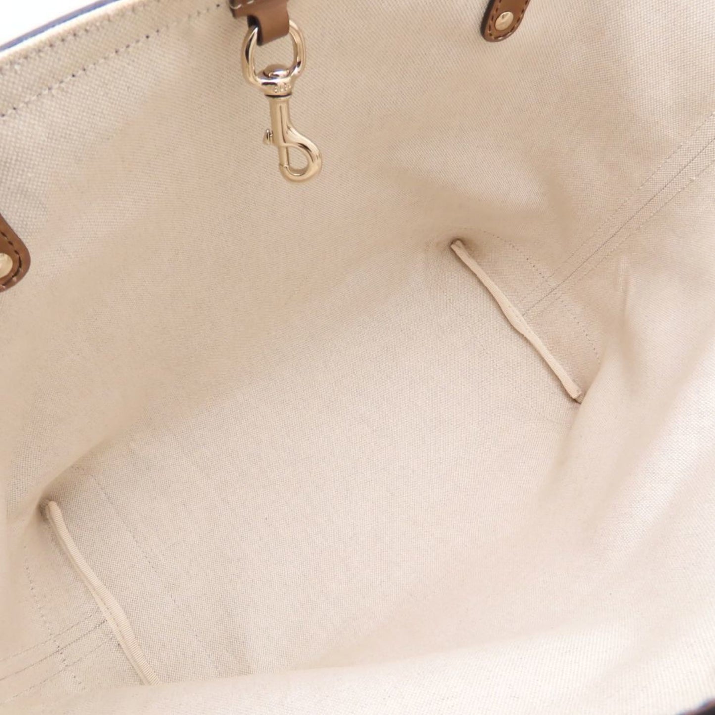 Gucci Gg Canvas Beige Brown Gg Canvas Leather Tote Bag ( )