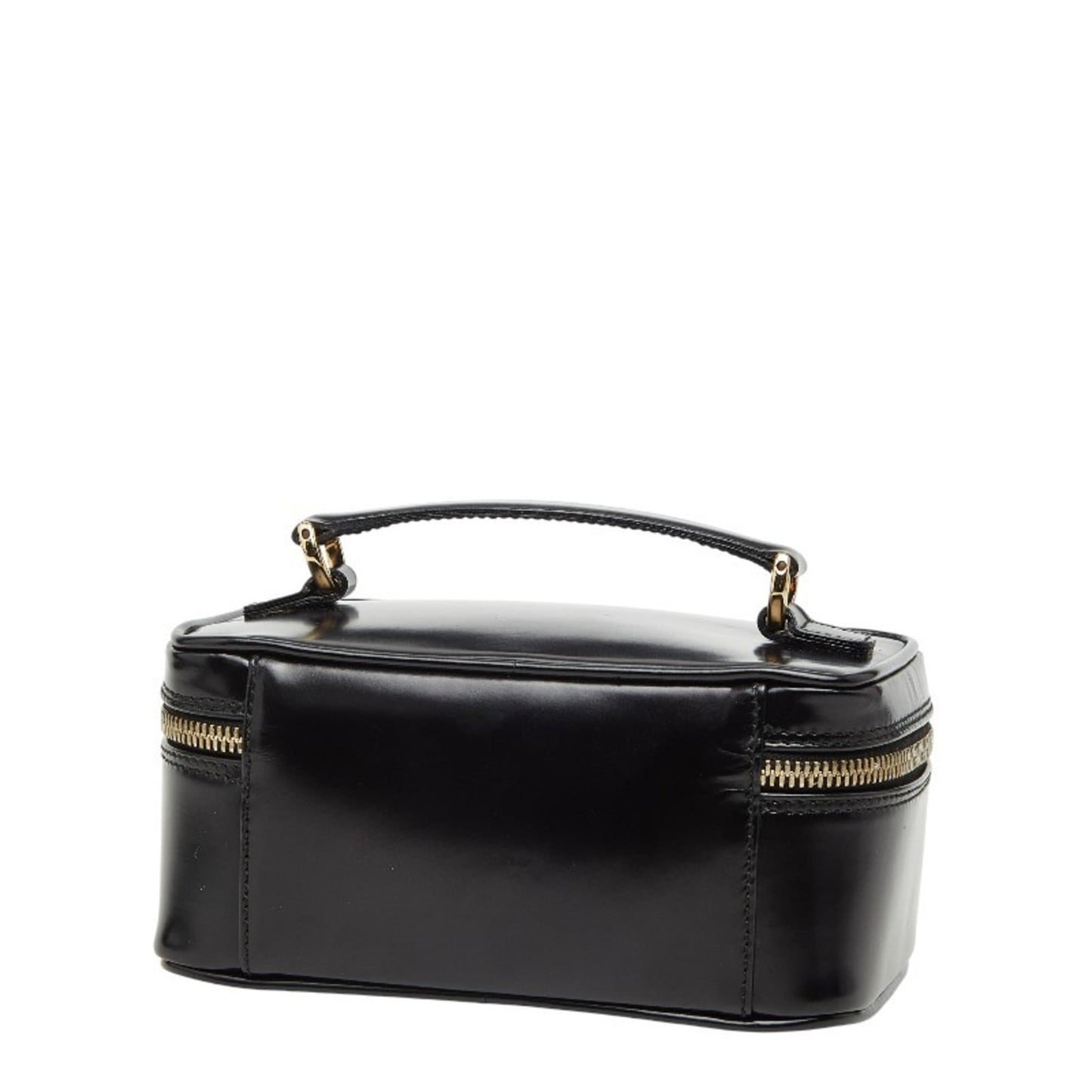 Gucci Black Leather Handbag Vanity Bag ( )