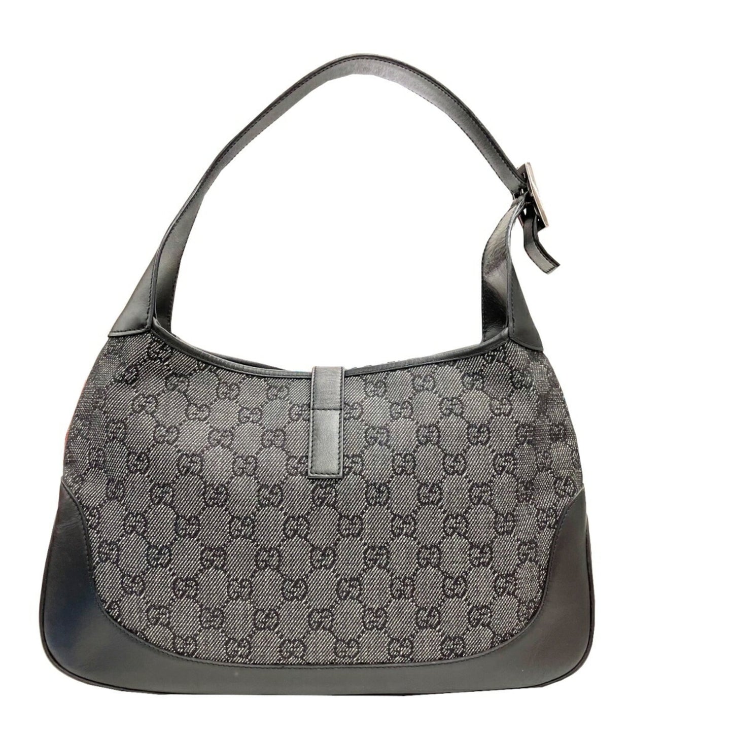 Gucci Black Canvas Leather Handbag ( )