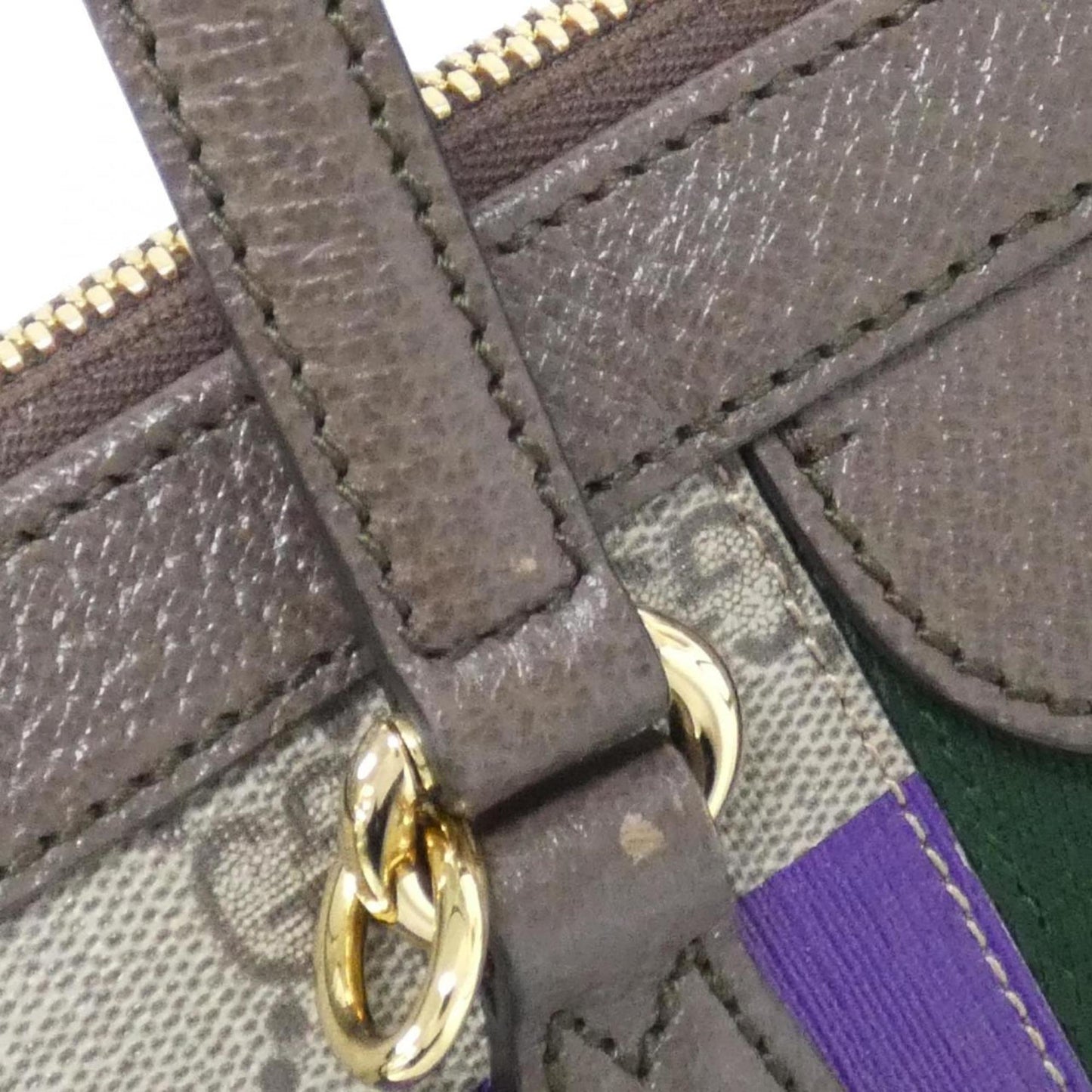 Gucci Beige Brown Multi-Color Gg Supreme Leather Handbag ( )