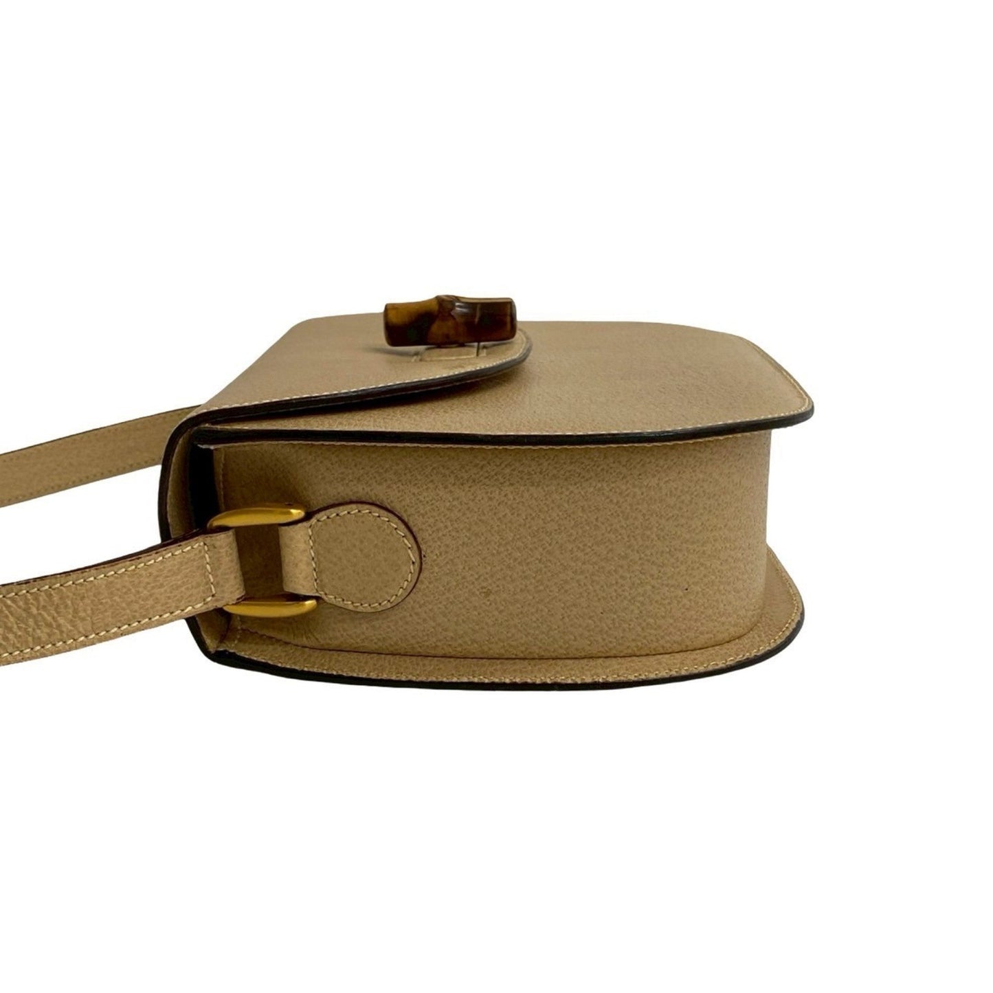 Gucci Beige Leather Bamboo Pochette Shoulder Bag ( )