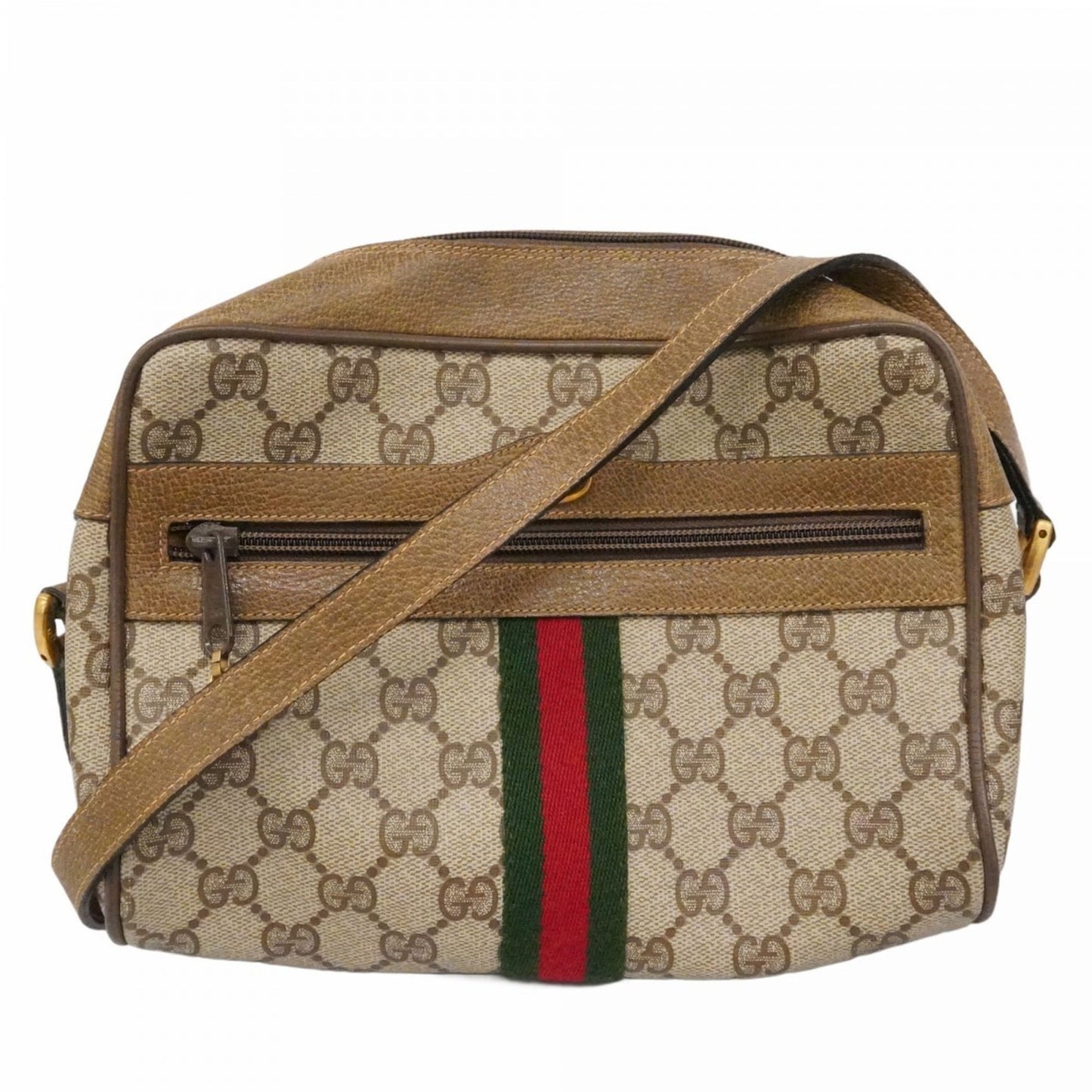 Gucci Brown Canvas Shoulder Bag ( )