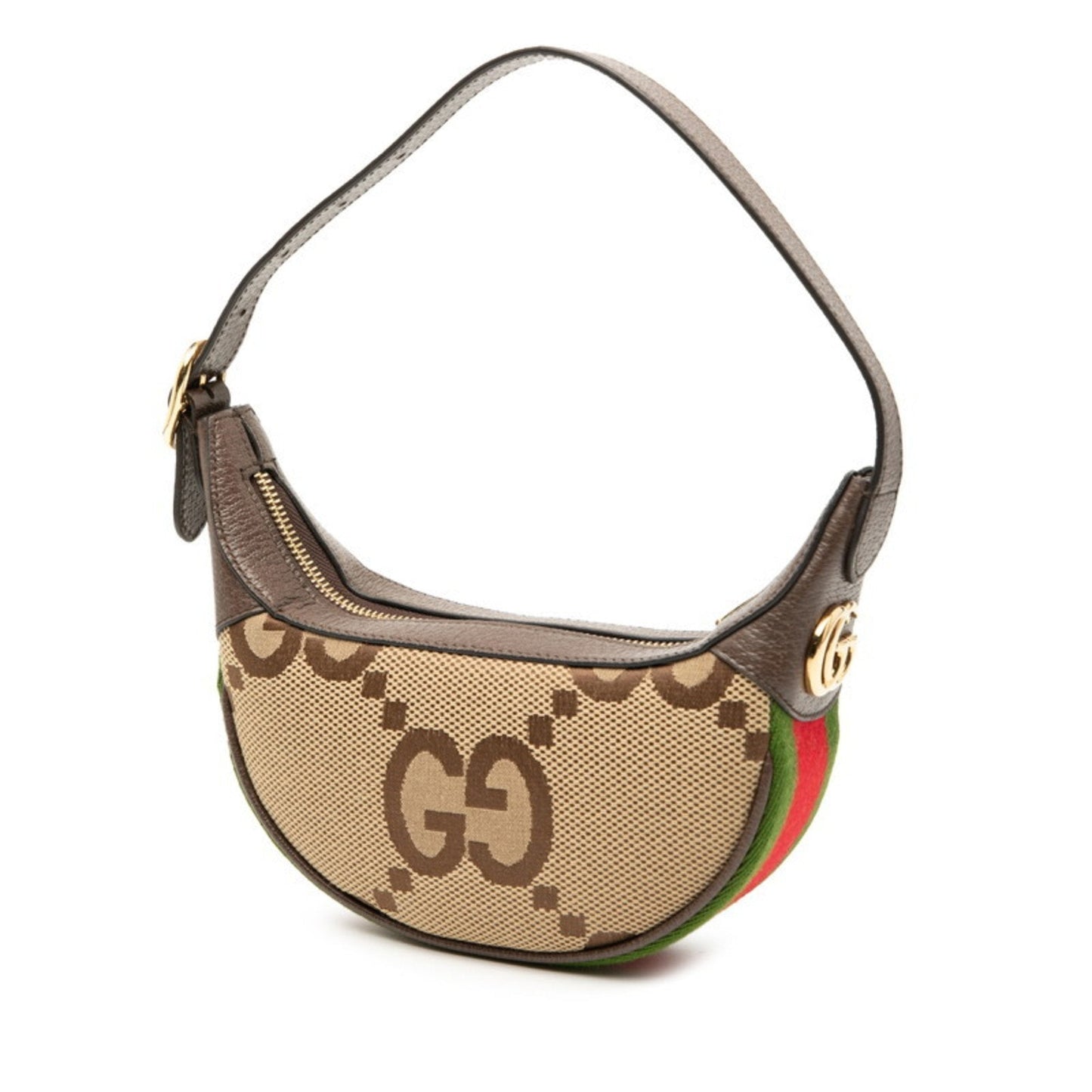 Gucci Beige Brown Canvas Leather Handbag Shoulder Bag ( )