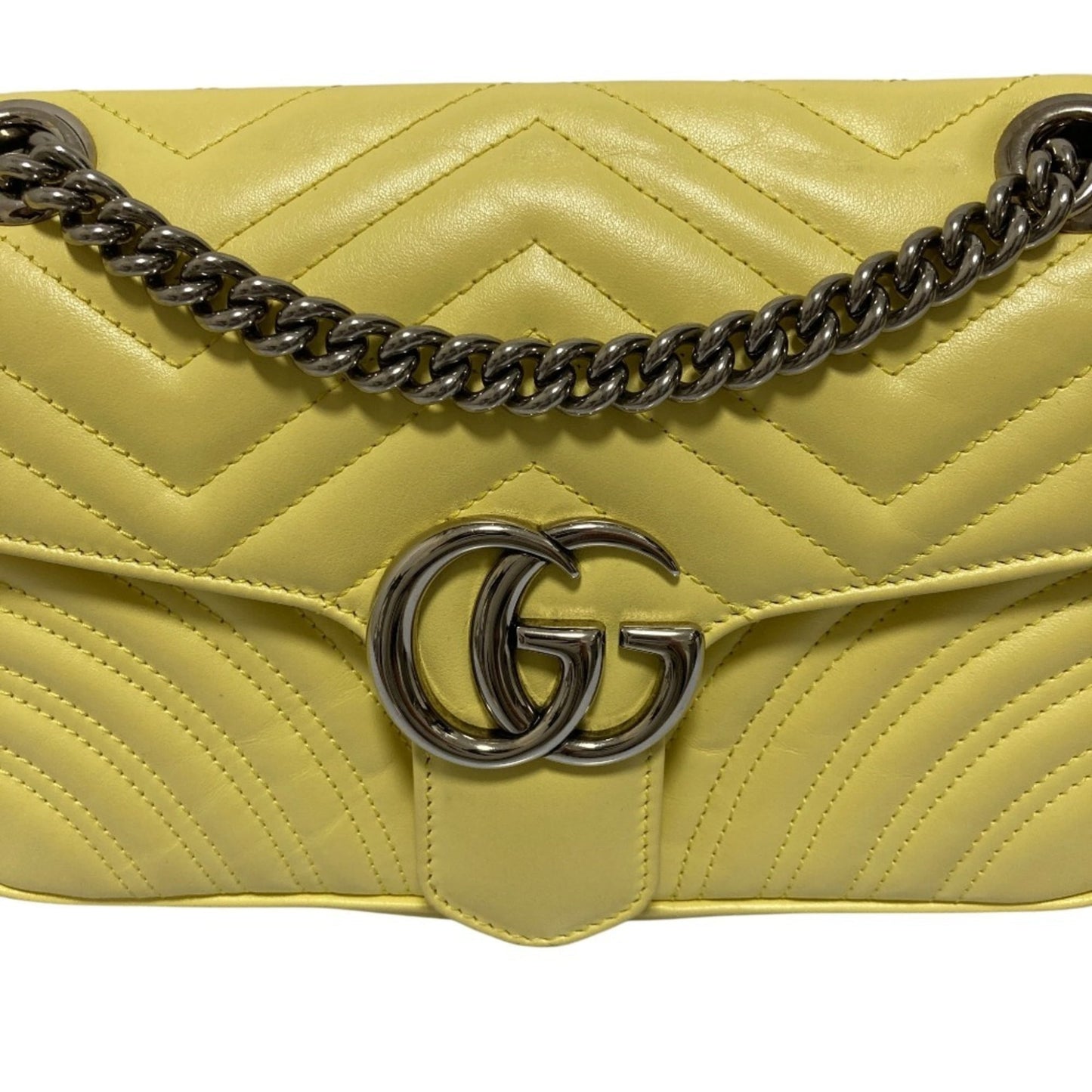Gucci Yellow Quilting Leather Shoulder Bag ( )